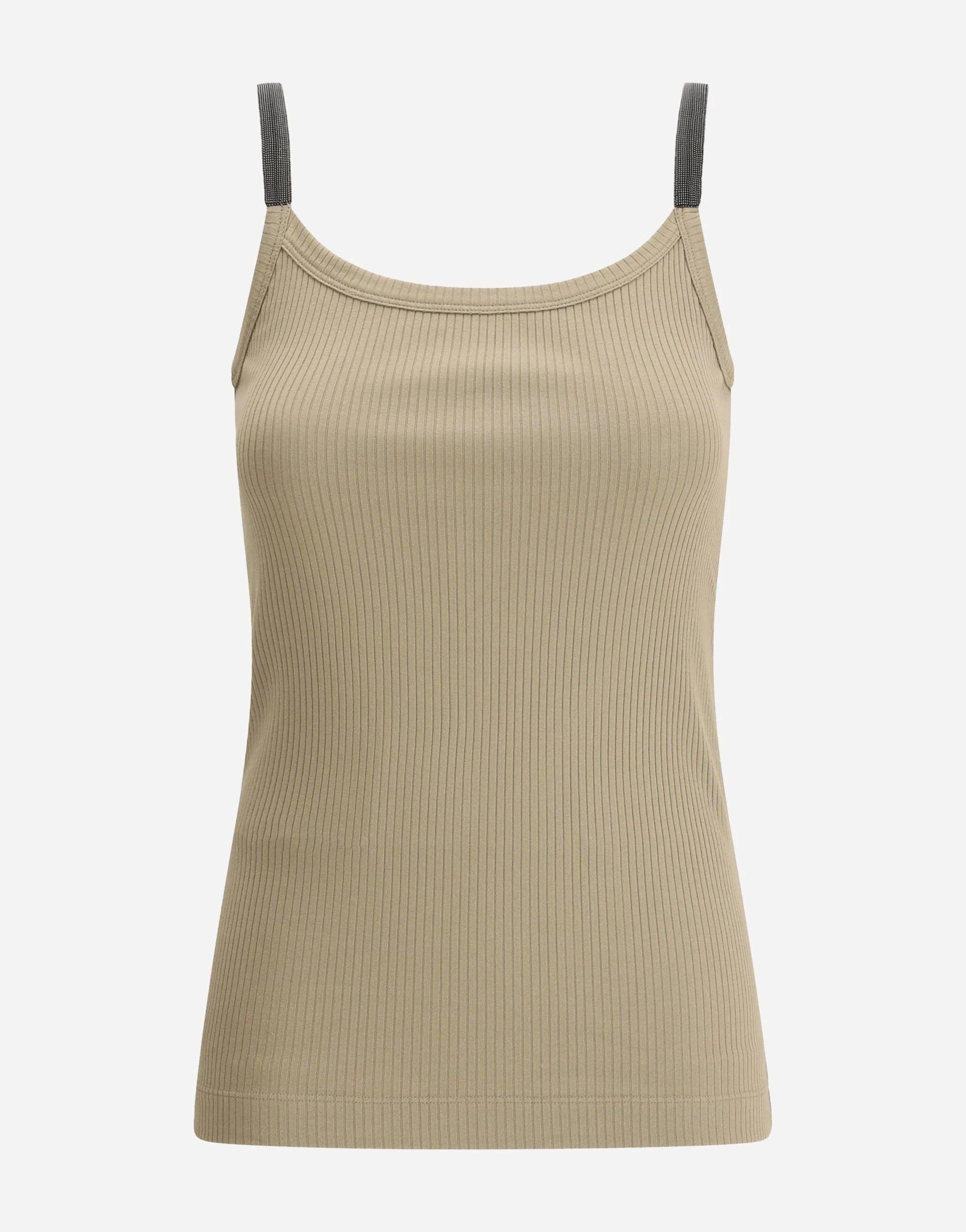 Brunello Cucinelli Monili-Embellished Ribbed Tank Top