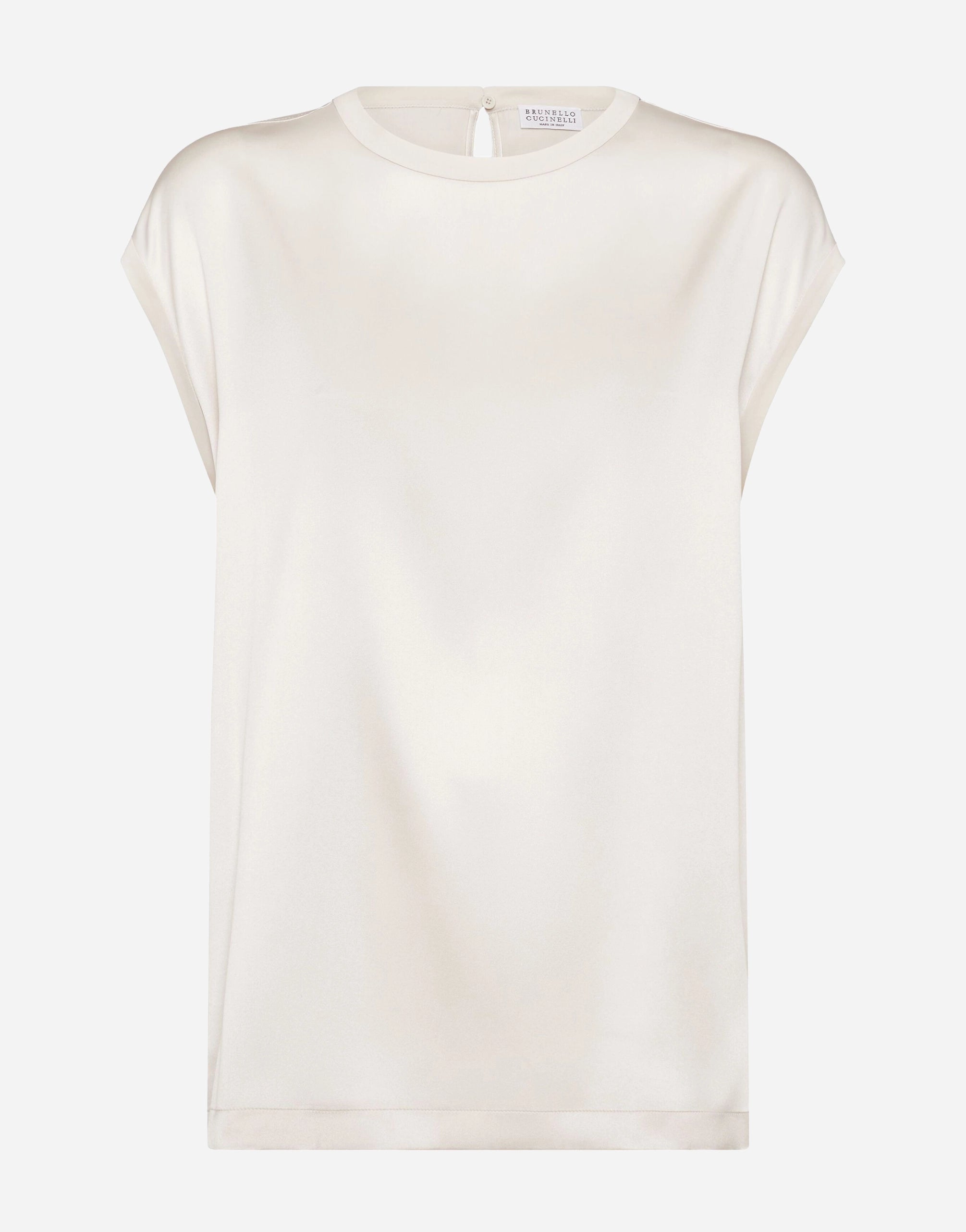 Brunello Cucinelli Monili-Embellished Satin Top