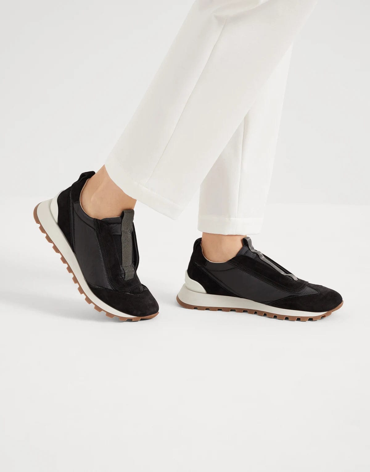 Brunello Cucinelli Monili-Embellished Slip-On Sneakers