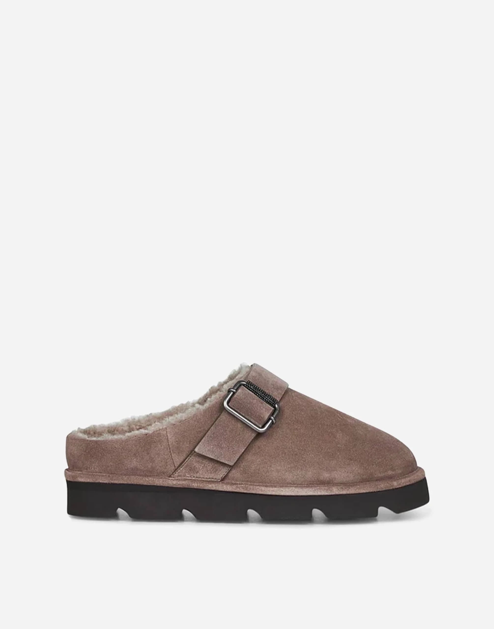 Brunello Cucinelli Monili-Embellished Suede Slippers Brunello Cucinelli Monili-Embellished Suede Slippers