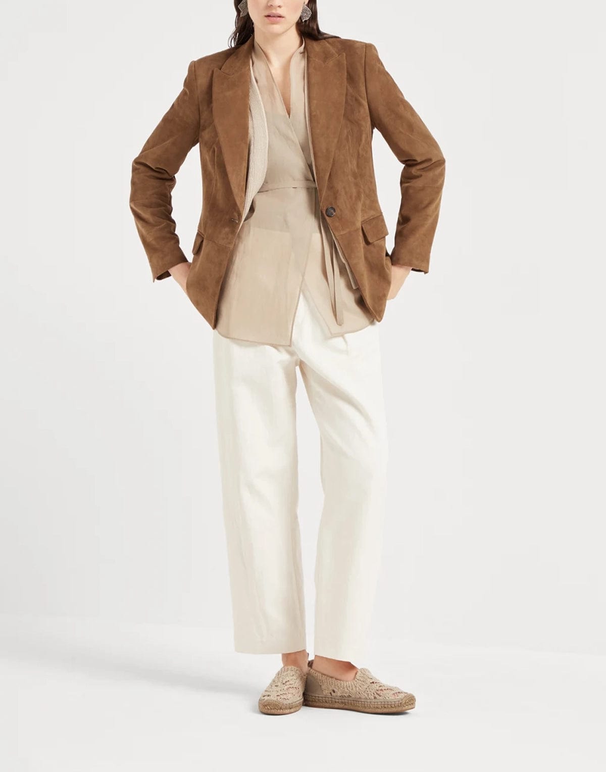 Brunello Cucinelli Monili Organza Layered Cardigan