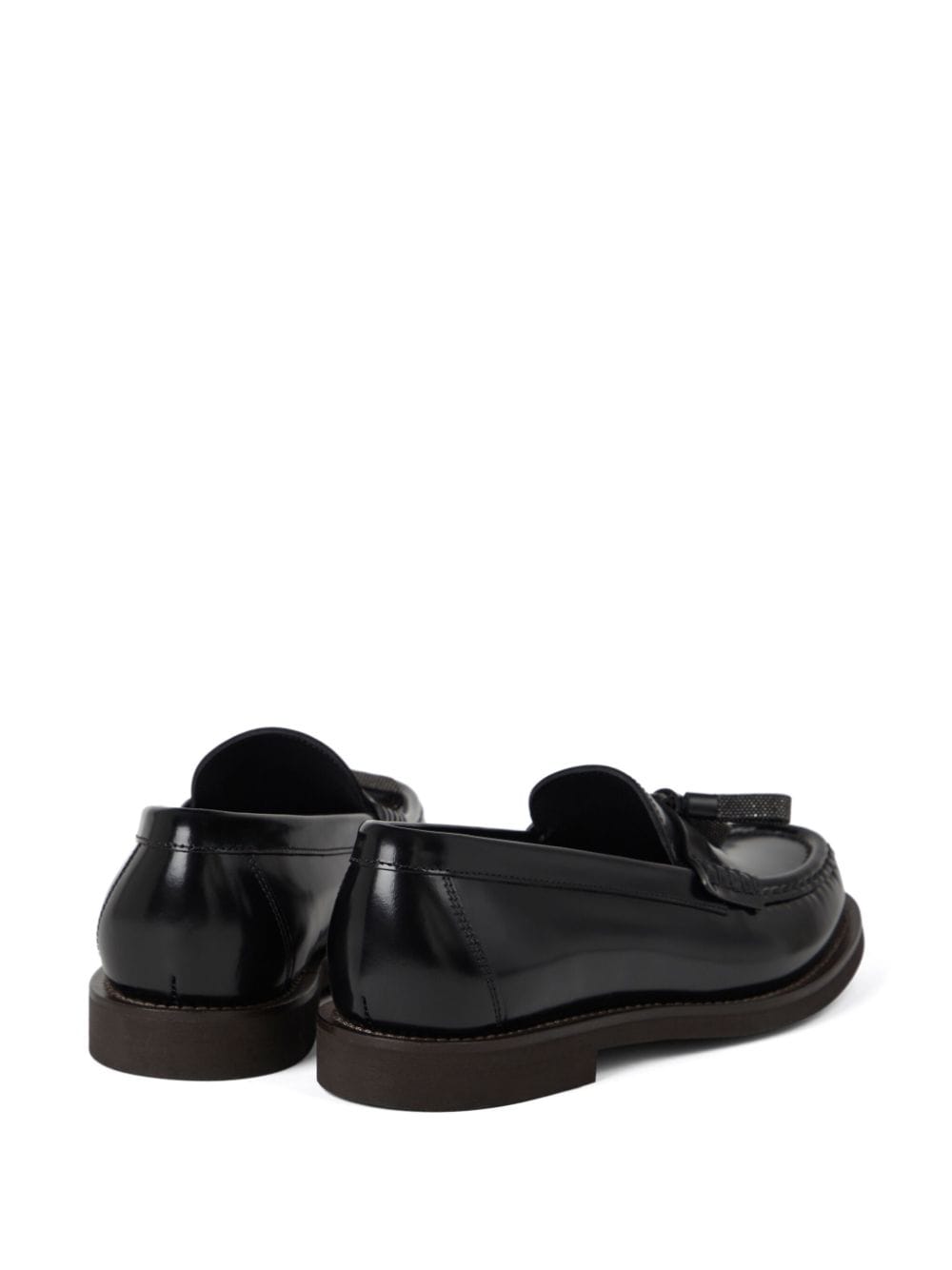 Brunello Cucinelli Monili-Tassel Polished Leather Loafers