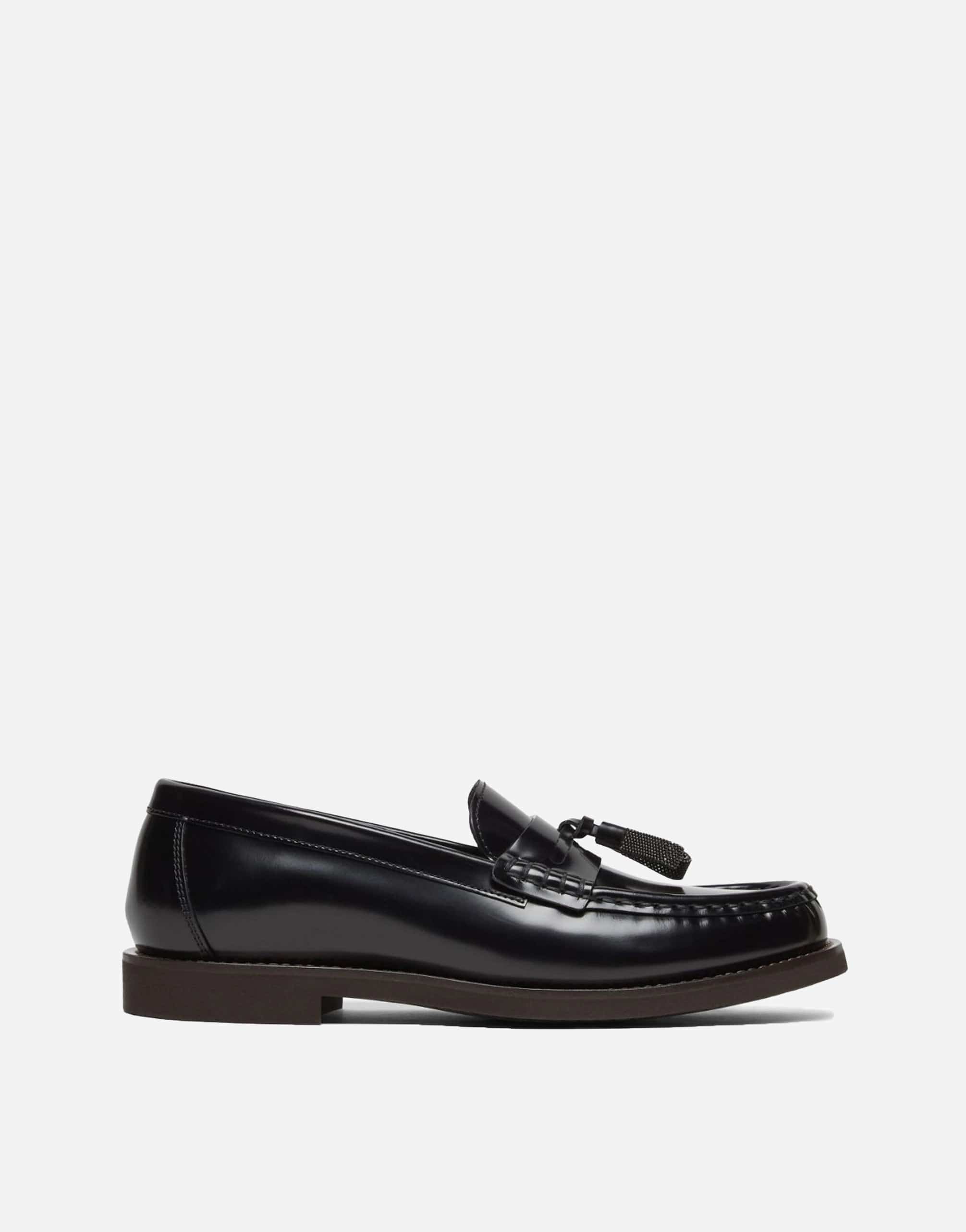 Brunello Cucinelli Monili-Tassel Polished Leather Loafers