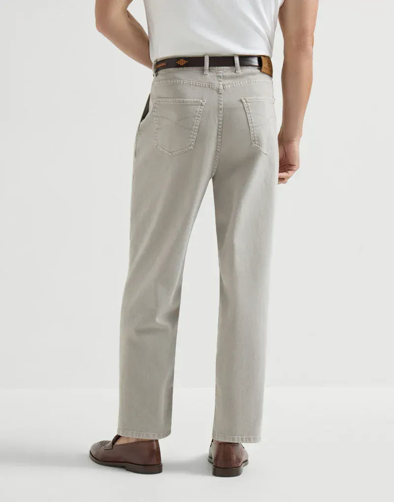 Brunello Cucinelli Mud Garment-Dyed Iconic Trousers | Sendegaro ZA