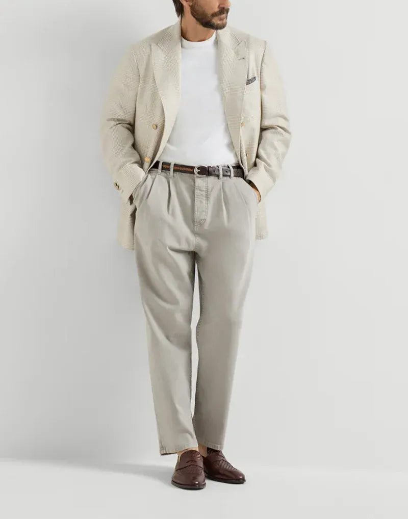 Brunello Cucinelli Mud Garment-Dyed Iconic Trousers