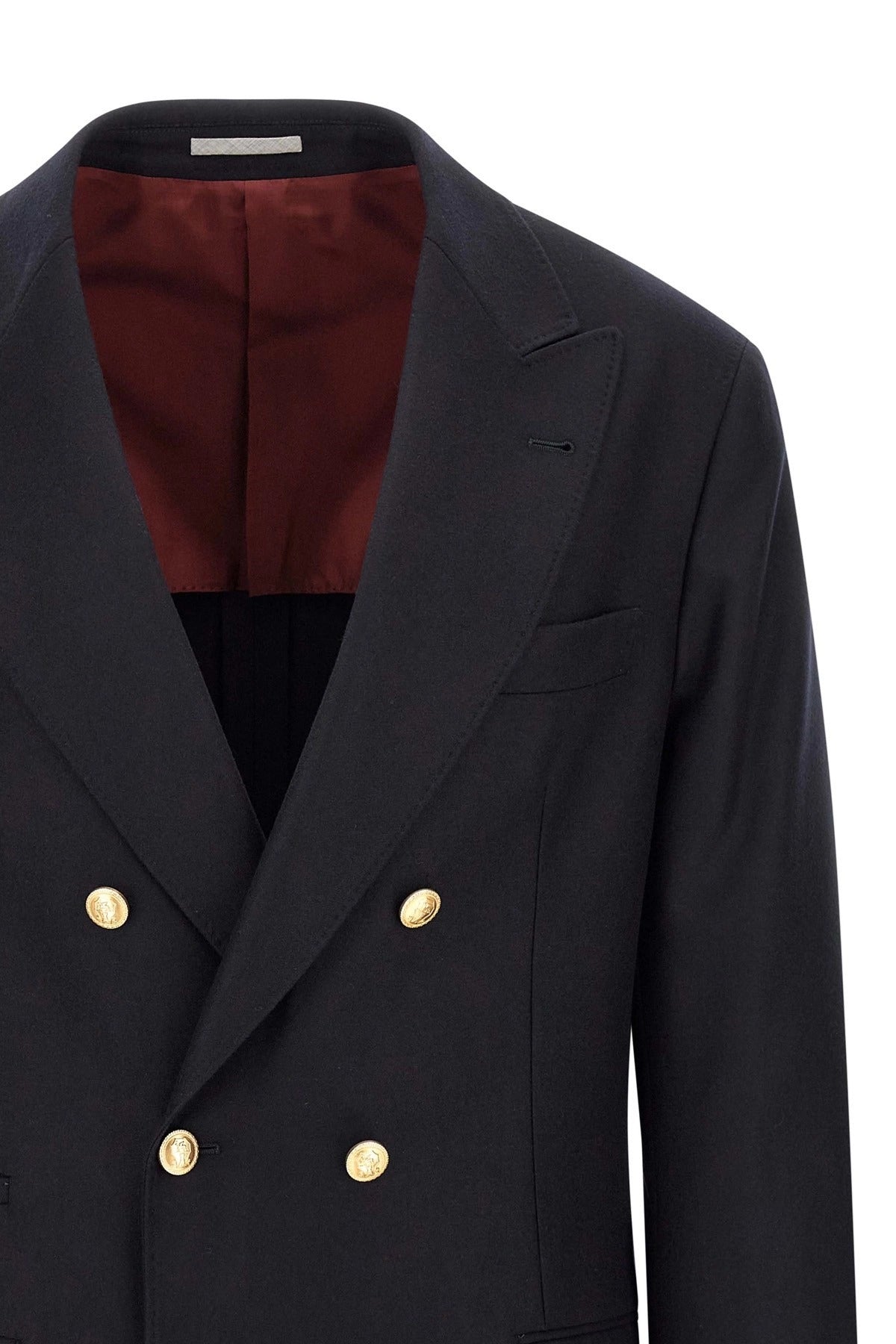 Brunello Cucinelli ネイビー ダブルブレスト ブレザー | Sendegaro JP