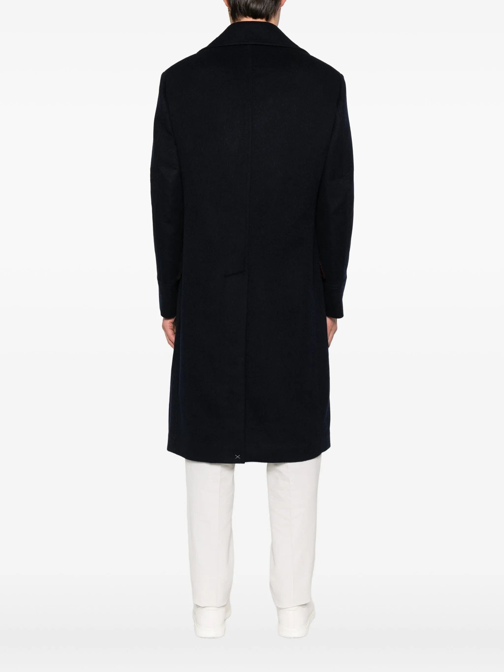 Brunello Cucinelli Navy Double-Breasted Coat