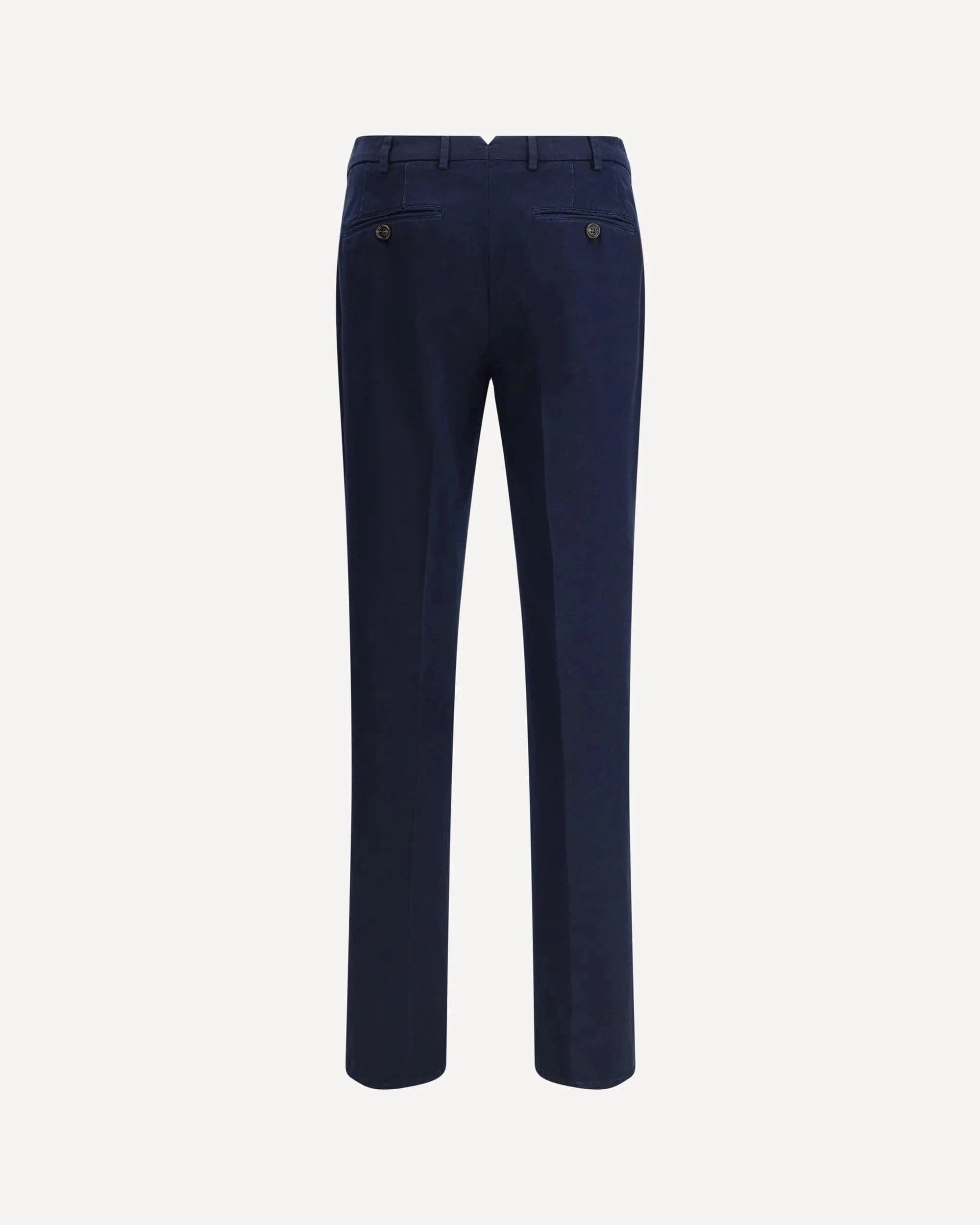 Brunello Cucinelli Navy Garment-Dyed Gabardine Trousers