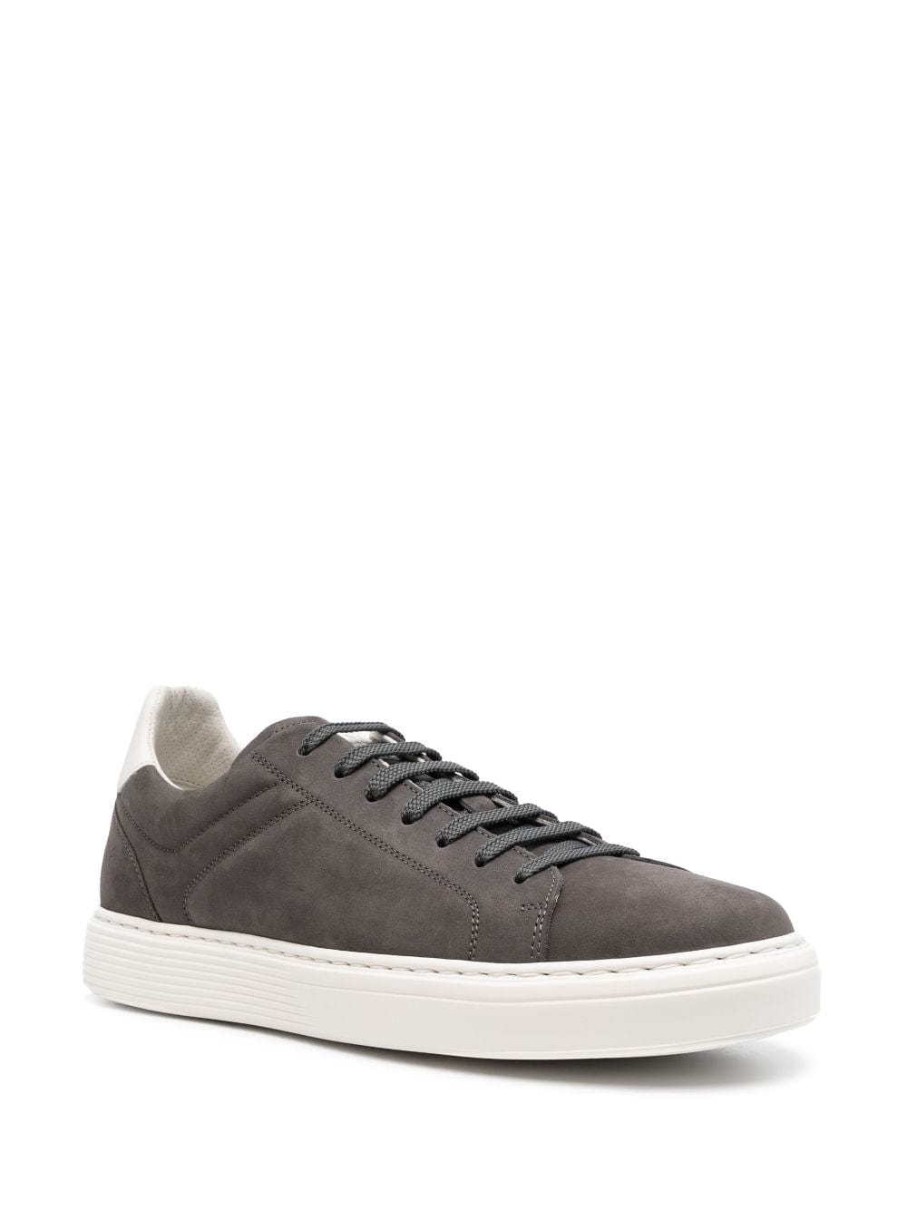 Brunello Cucinelli Nubuck-Leather Low-Top Sneakers