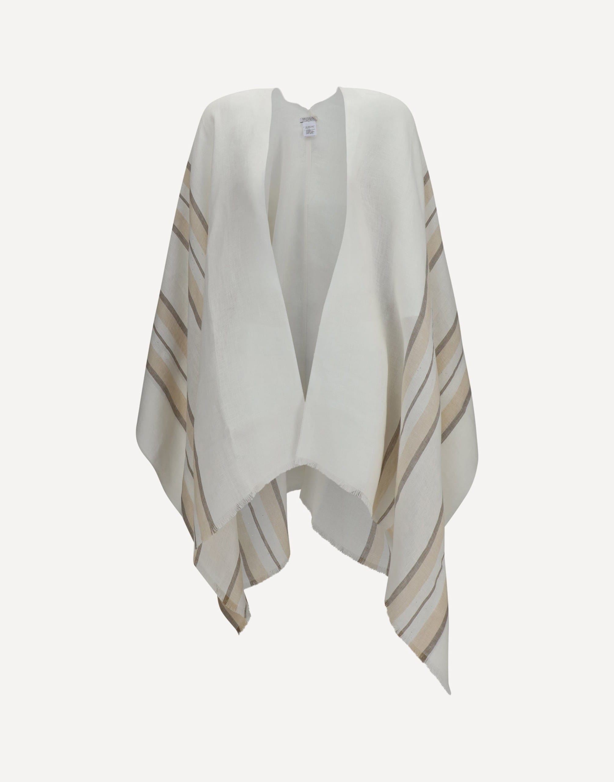 Brunello Cucinelli Brunello Cucinelli Open Poncho In Linen Cashmere Silk Blend