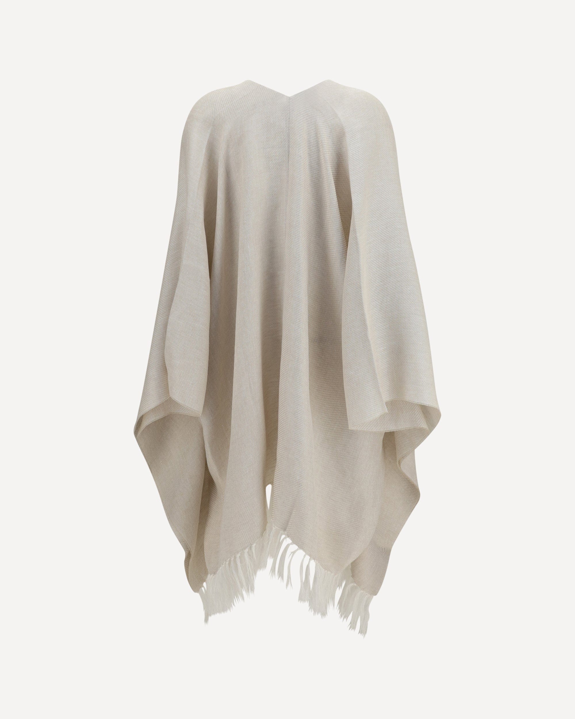 Offener Poncho aus Leinen mit Metallicgarn - alternate view