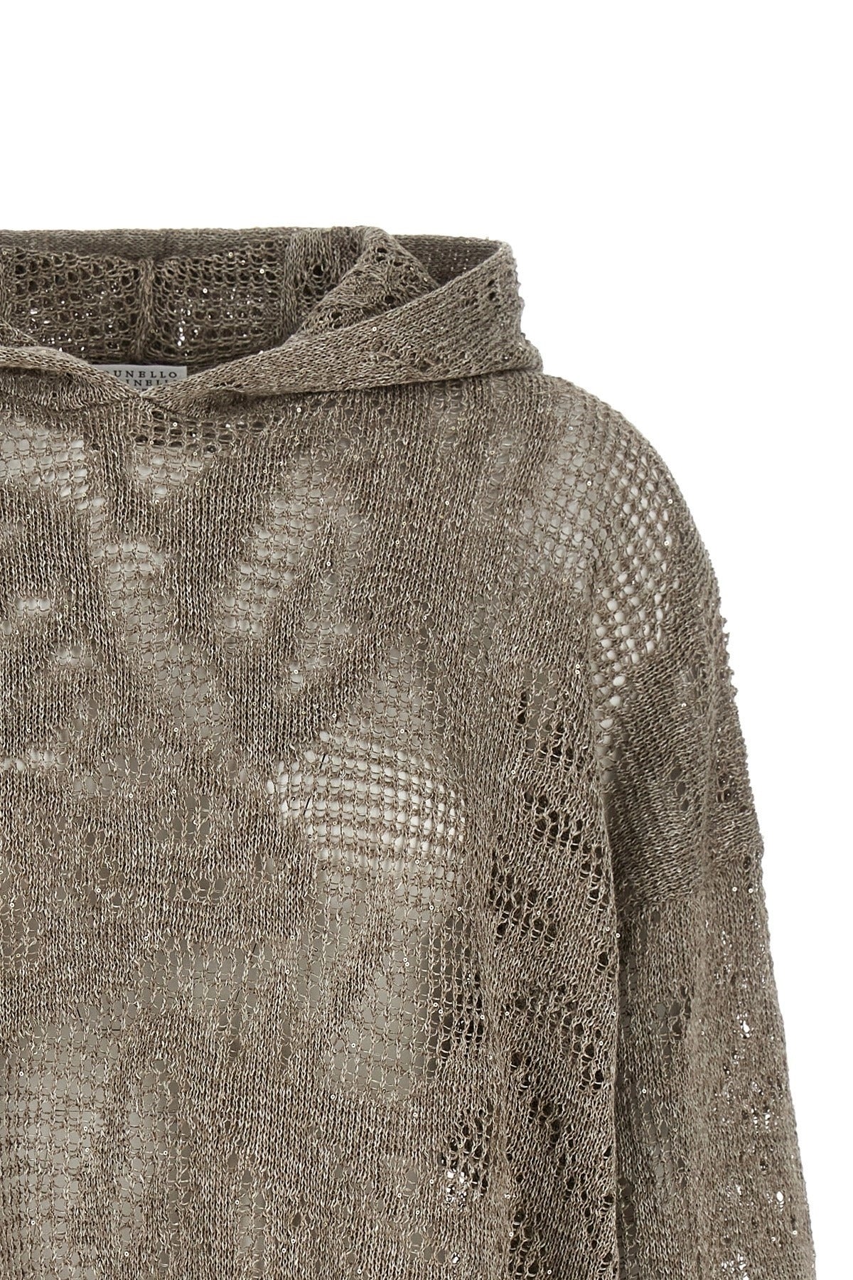 Brunello Cucinelli Openwork Hooded Sweater