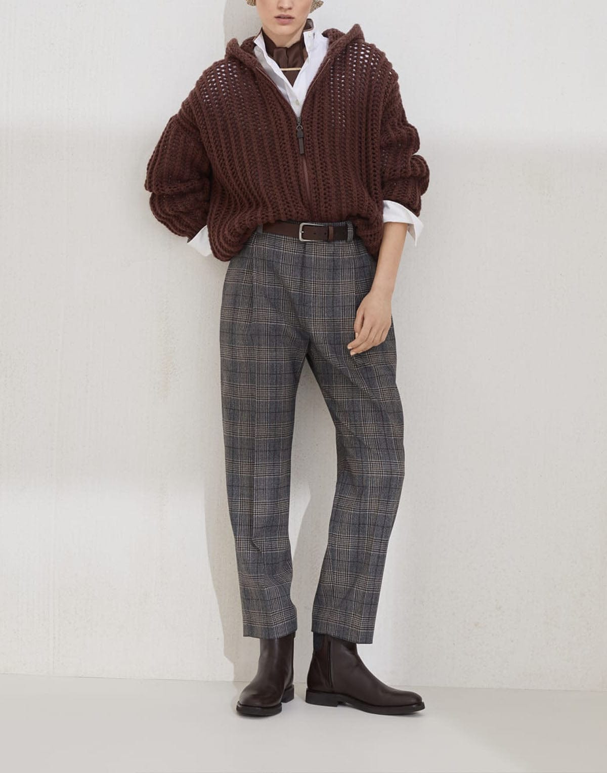 Brunello Cucinelli Openwork Rib Cashmere Hoodie