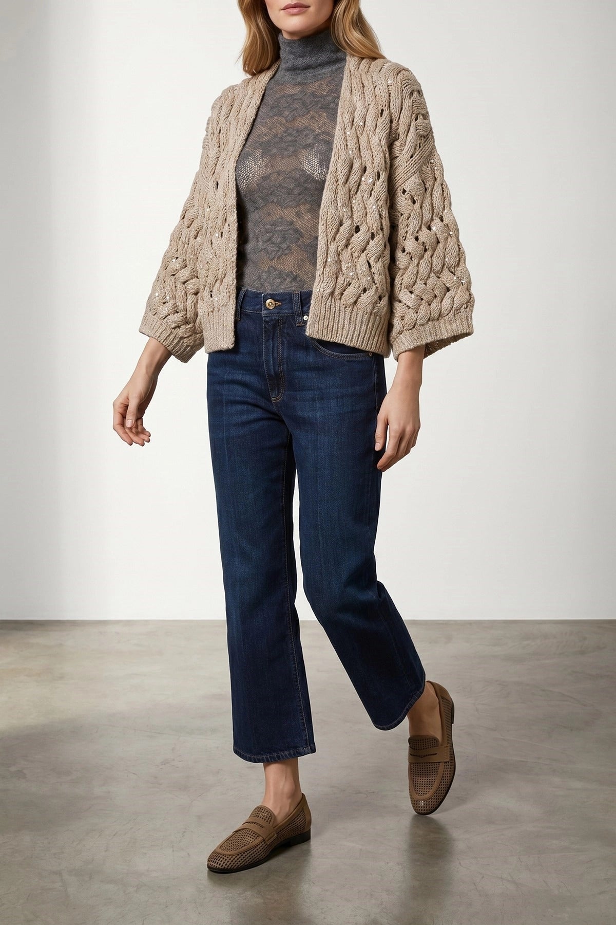 Brunello Cucinelli Brunello Cucinelli Openwork Turtle-Neck Sweater