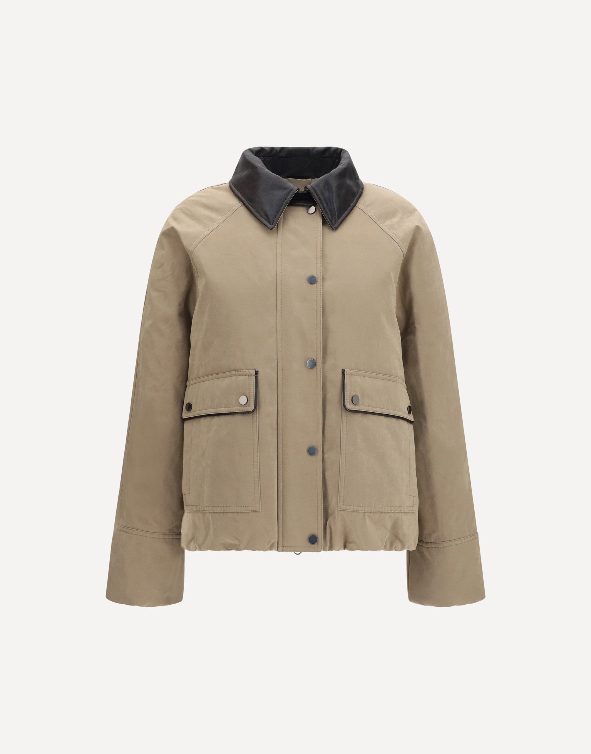 Brunello Cucinelli Padded Down Jacket With Leather Collar