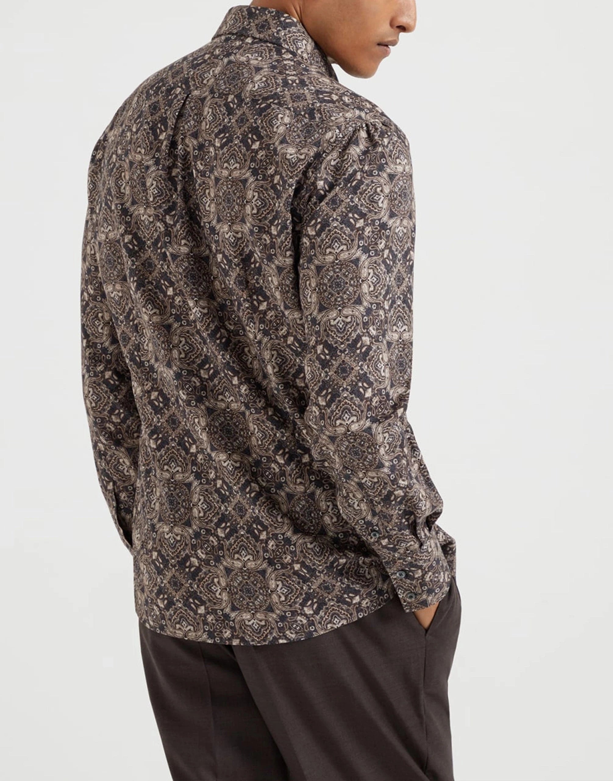 Brunello Cucinelli Paisley Twill Slim Fit Shirt