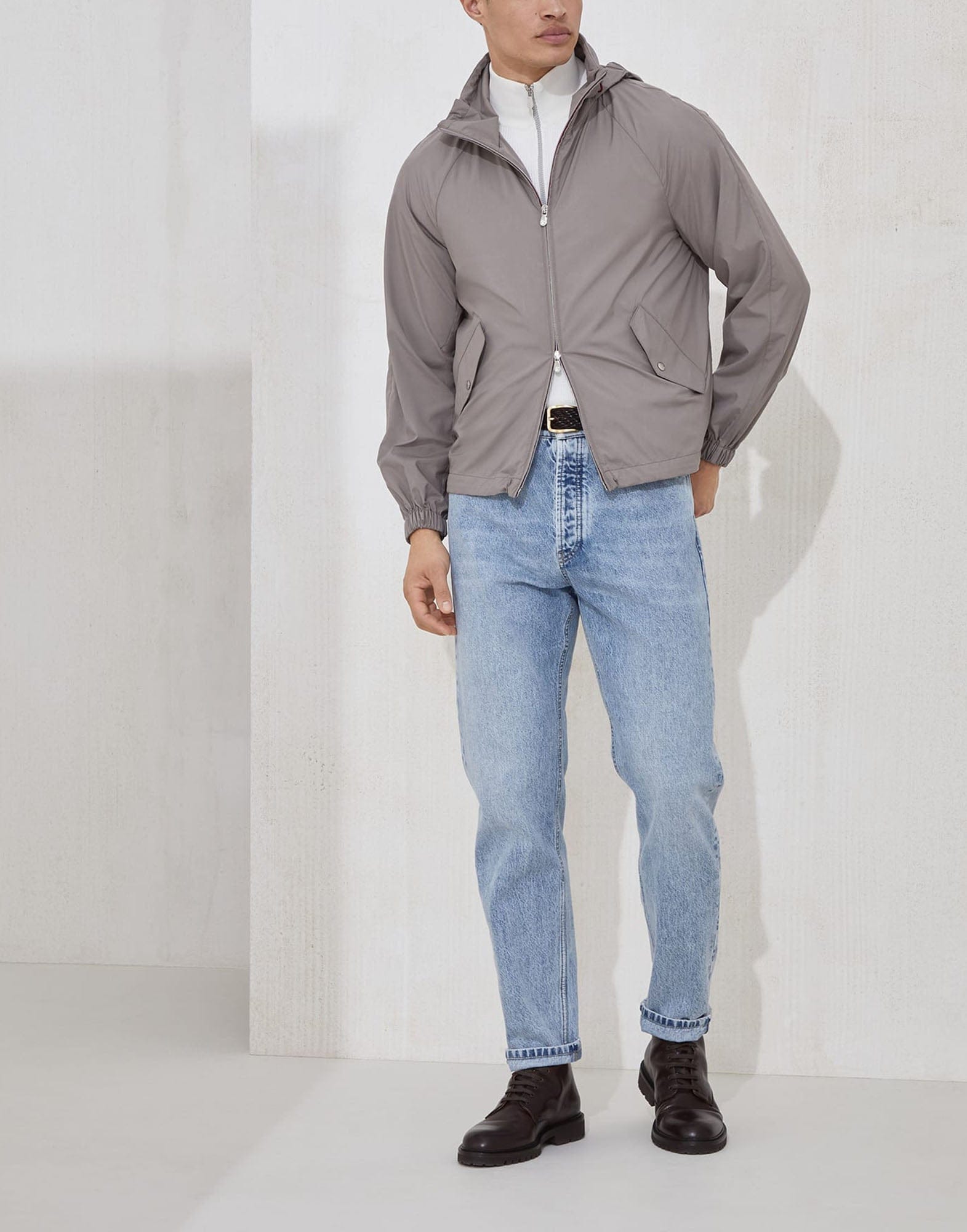 Brunello Cucinelli Panama Cotton Half-Zip Rib Sweater | Sendegaro ZA