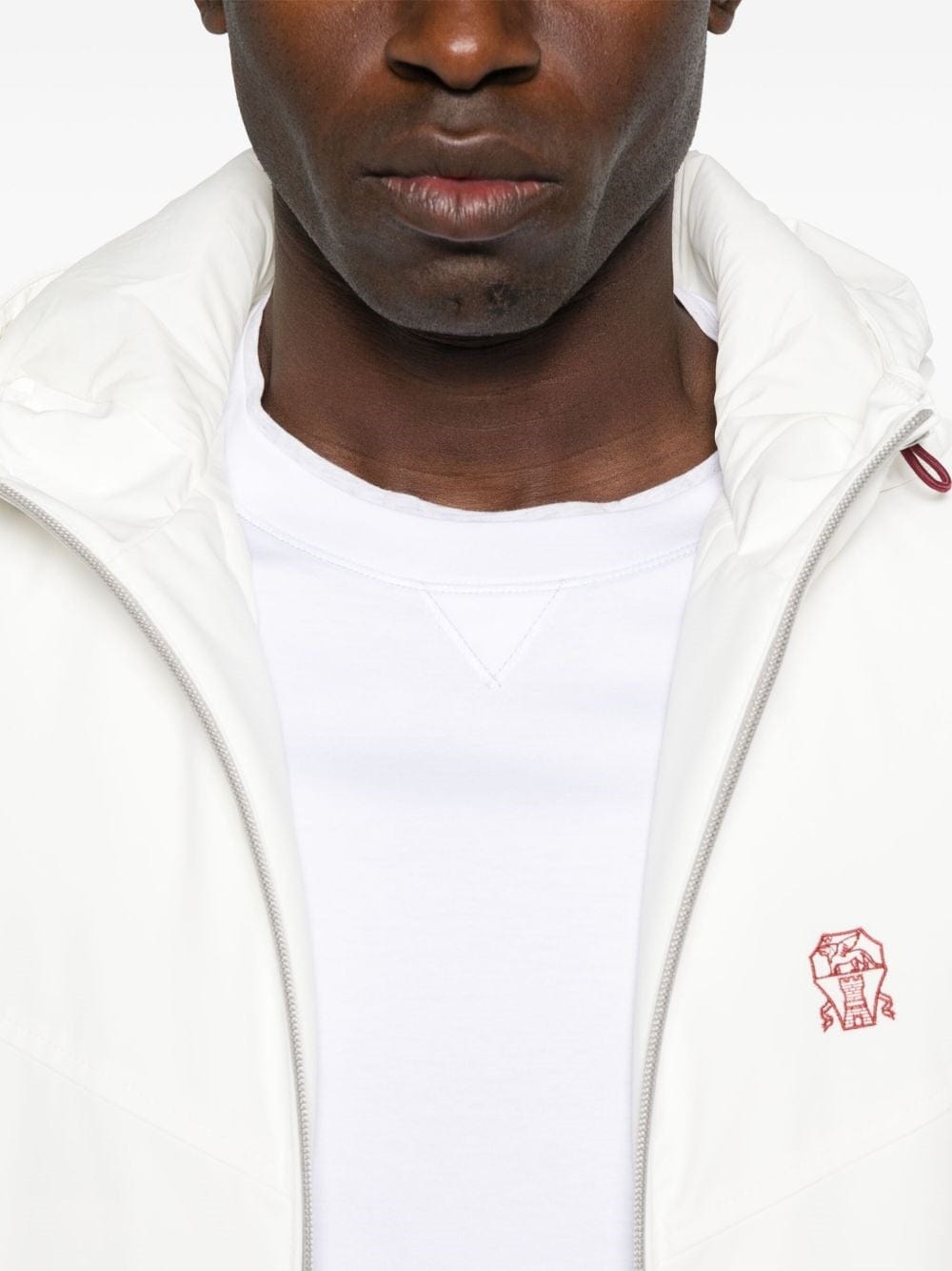 Brunello Cucinelli Panama Cotton Jersey Crew Neck Logo T-Shirt