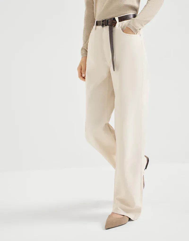 Brunello Cucinelli Panama Garment-Dyed Monili Trousers