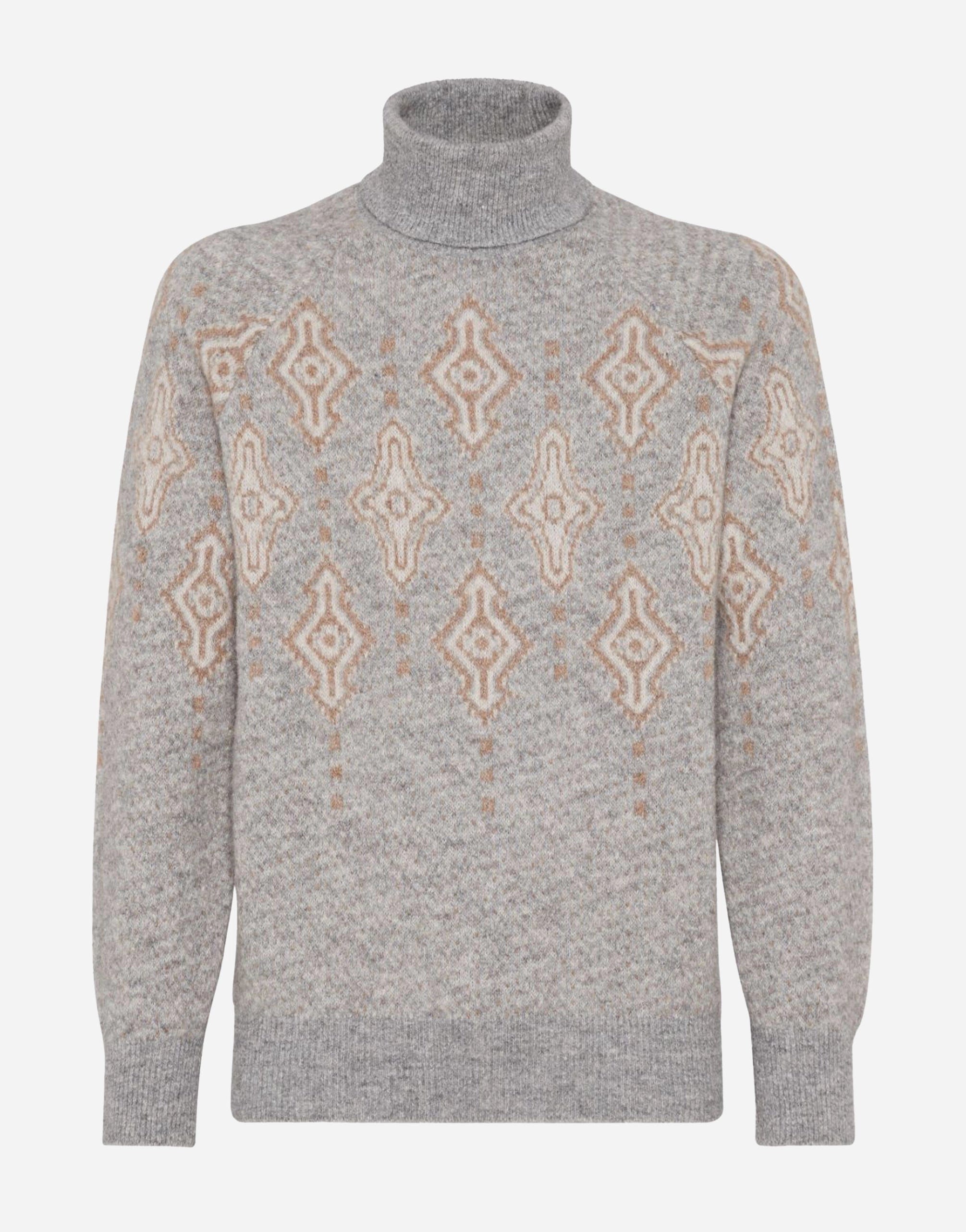 Brunello Cucinelli Patterned-Intarsia Roll-Neck Sweater