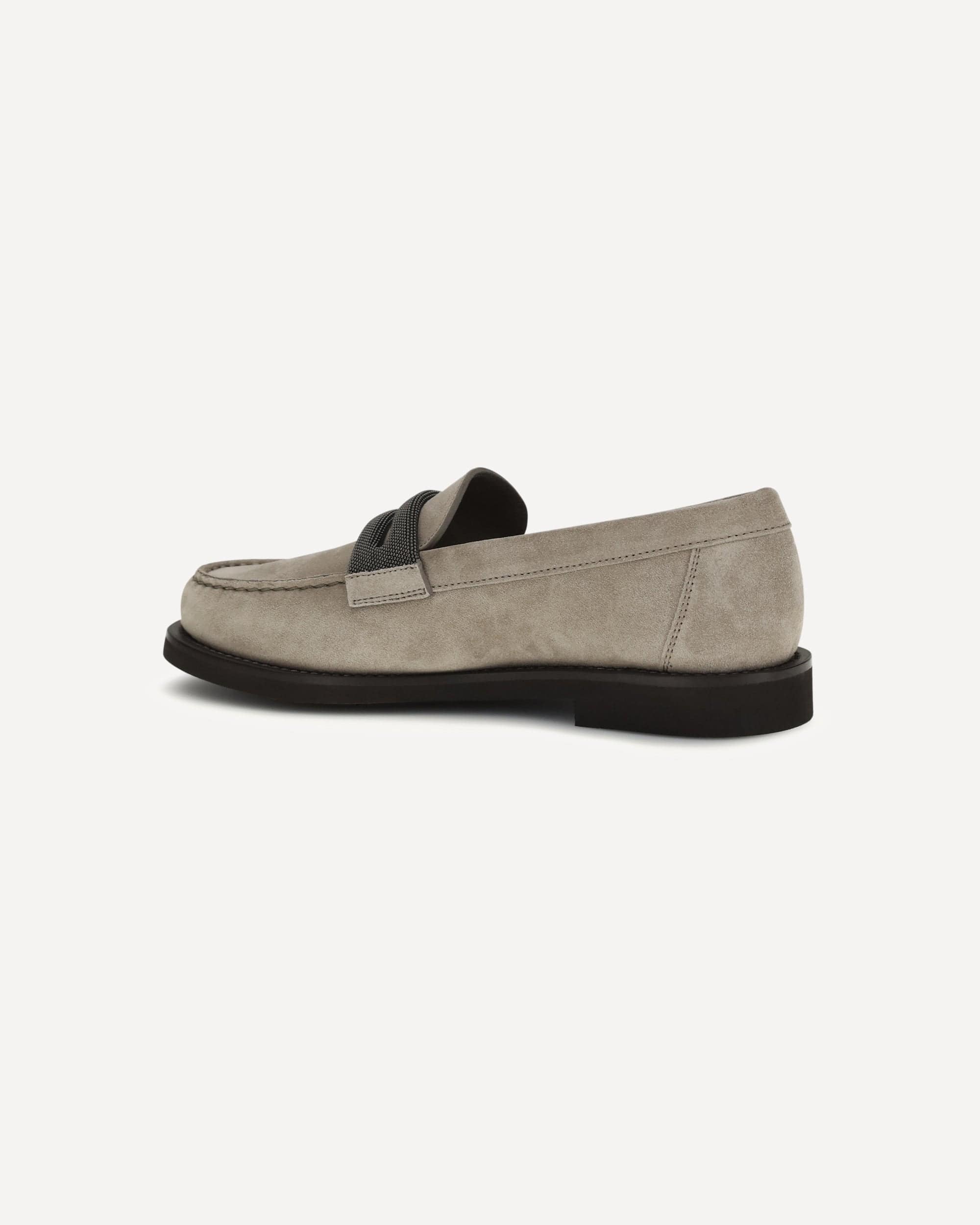 Brunello Cucinelli Penny Loafers Suede Precious Clamp