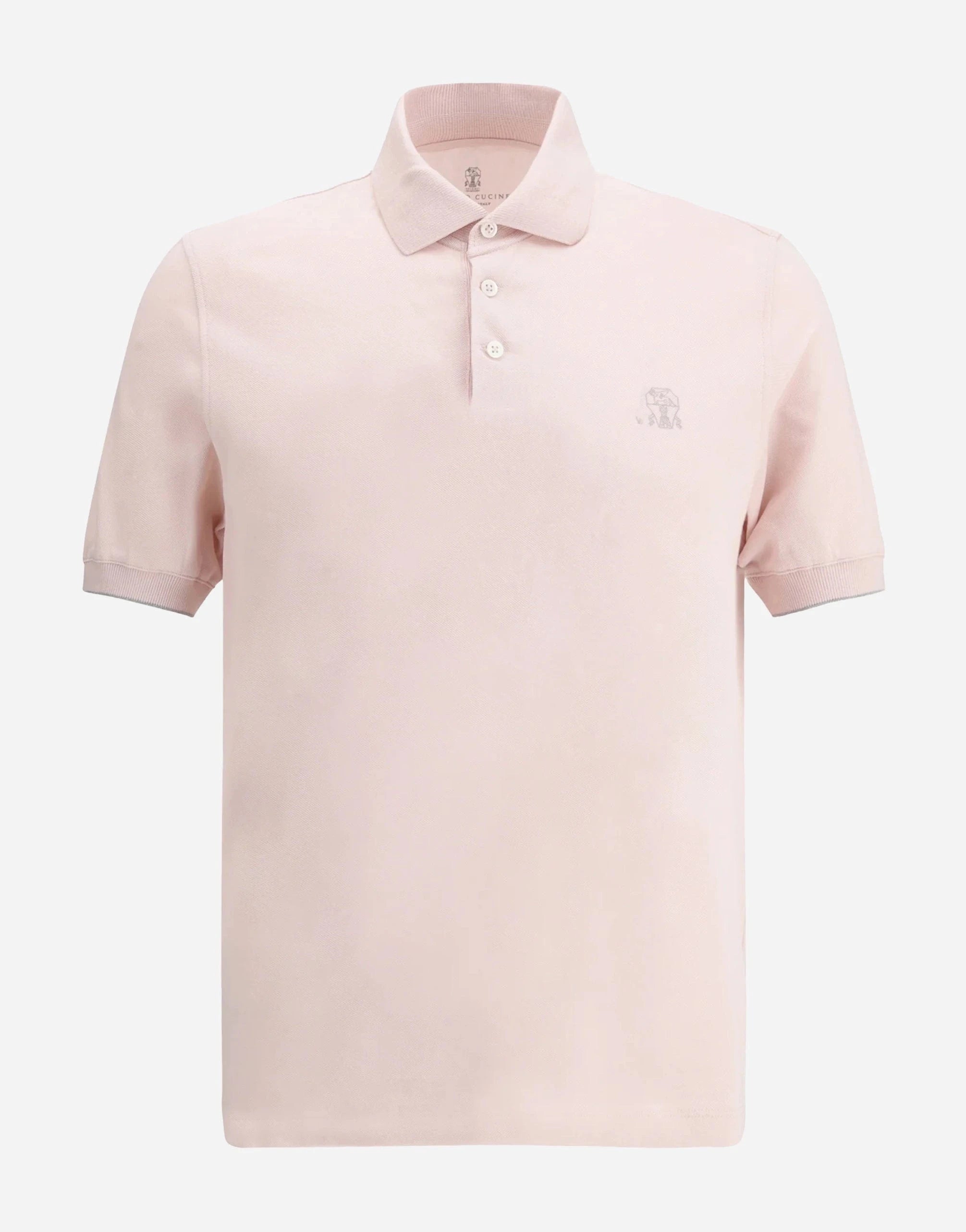 Brunello Cucinelli Pink Cotton Logo Polo shirt