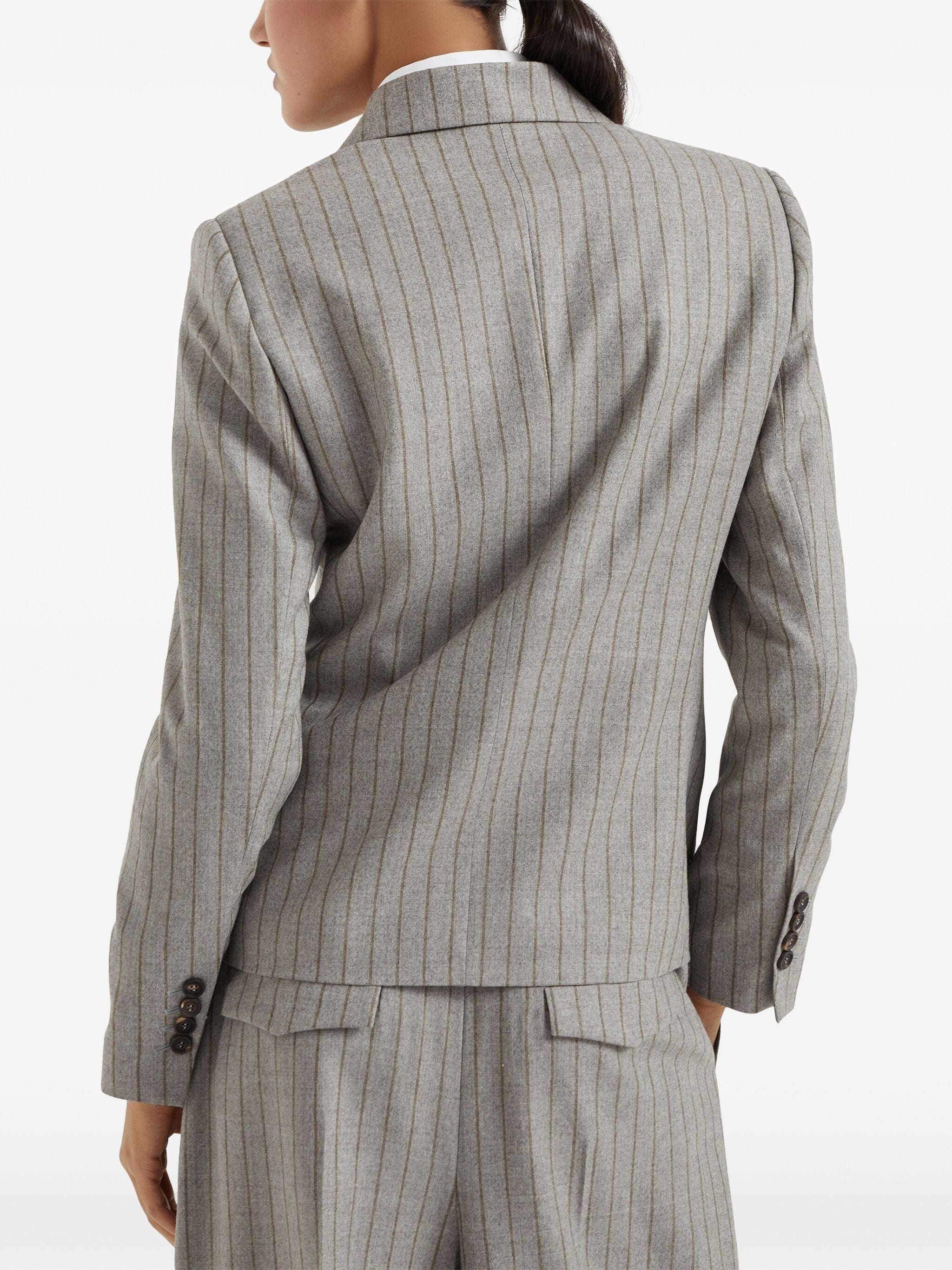 Brunello Cucinelli Pinstripe Double-Breasted Blazer