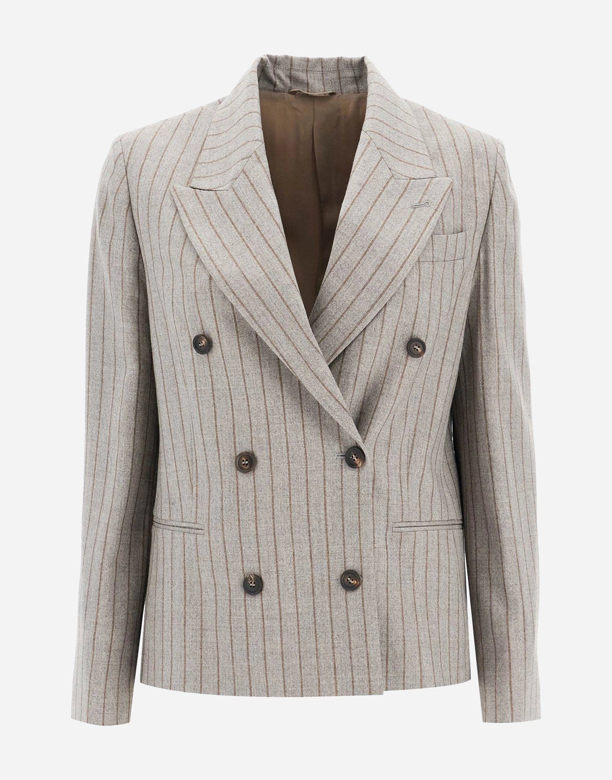 Brunello Cucinelli Pinstripe Double-Breasted Blazer