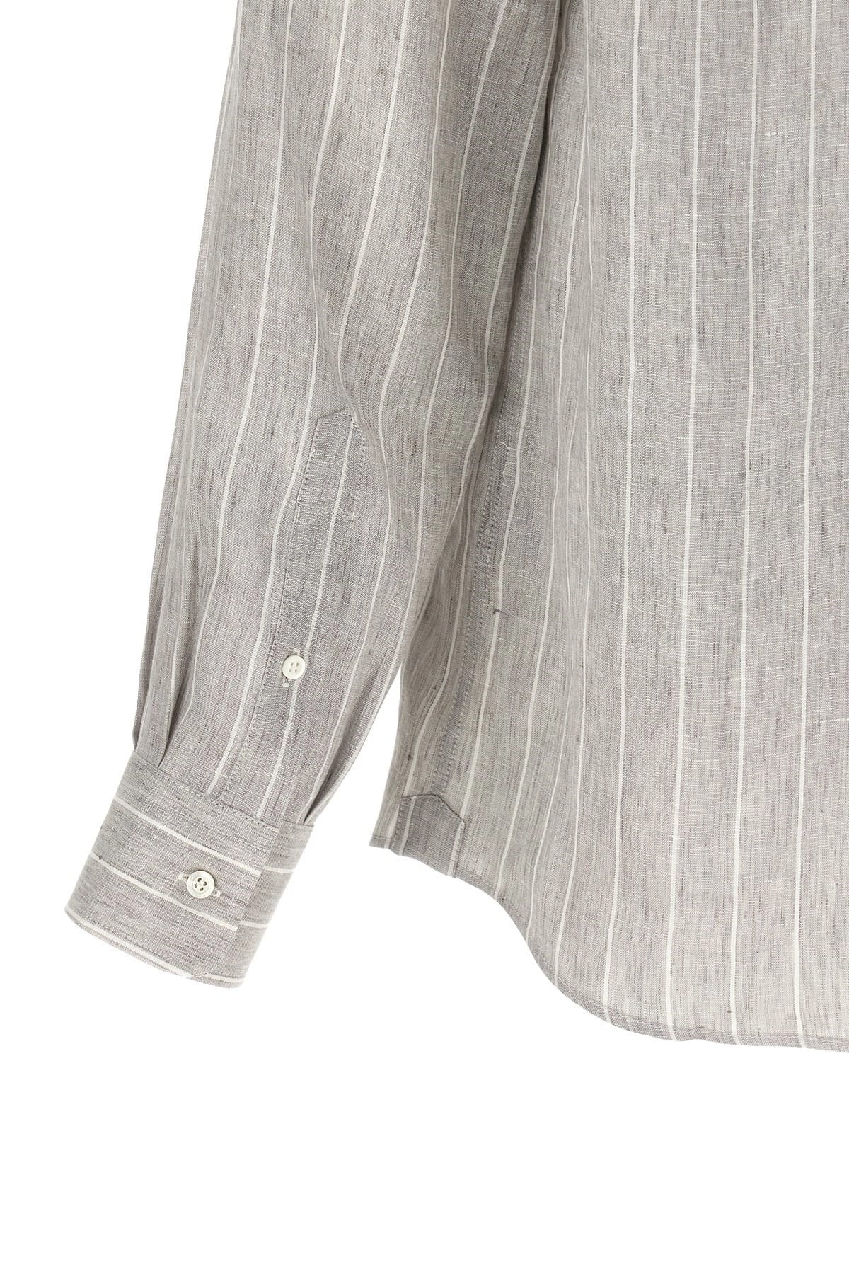 Brunello Cucinelli Brunello Cucinelli Pinstripe Linen Shirt