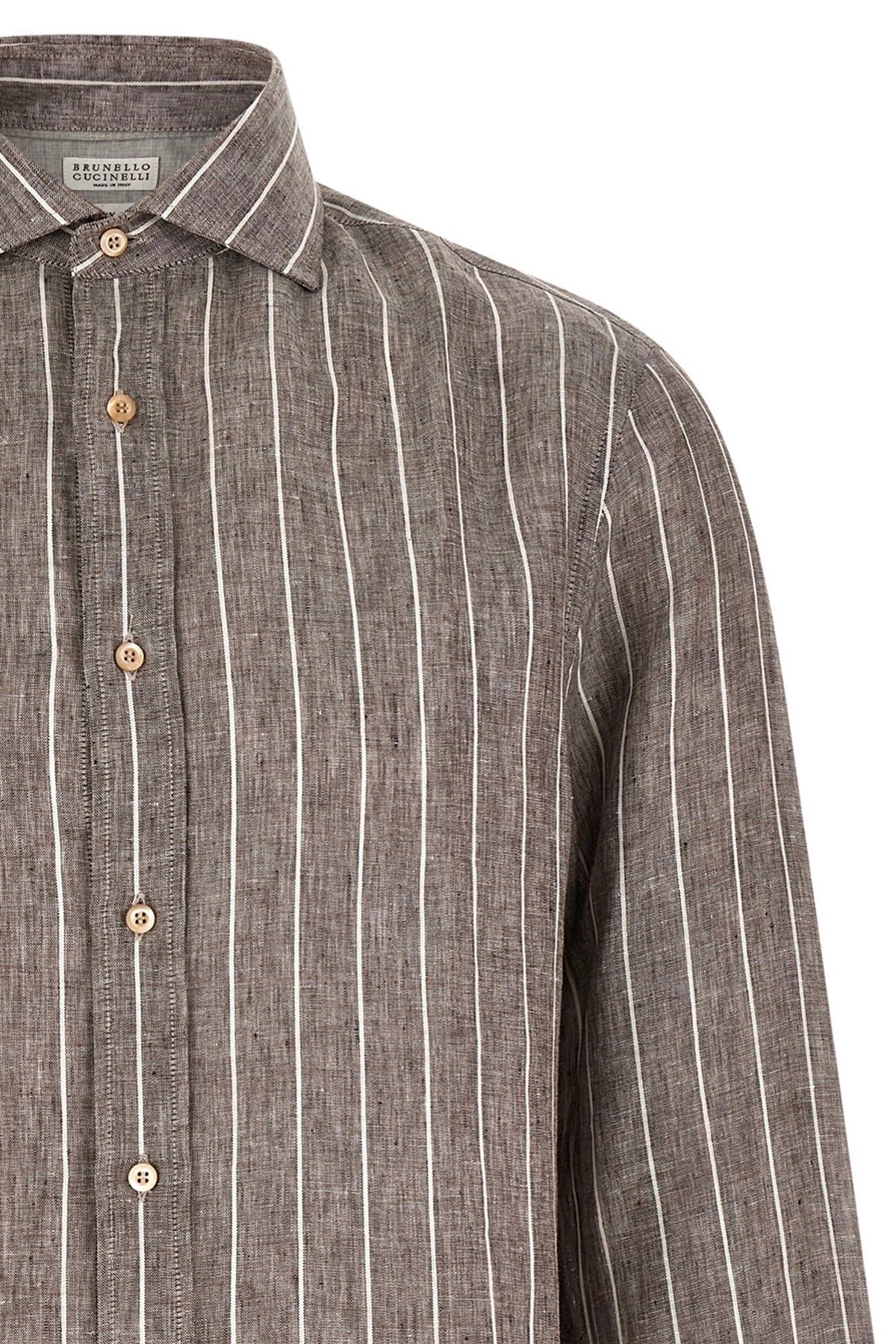 Brunello Cucinelli Pinstriped Canvas Shirt