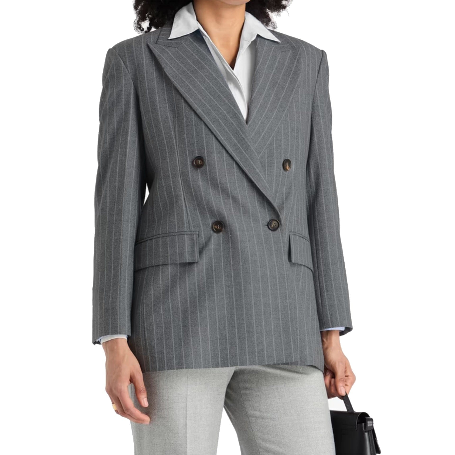 Brunello Cucinelli Blazer de lana con raya diplomática - alternate view
