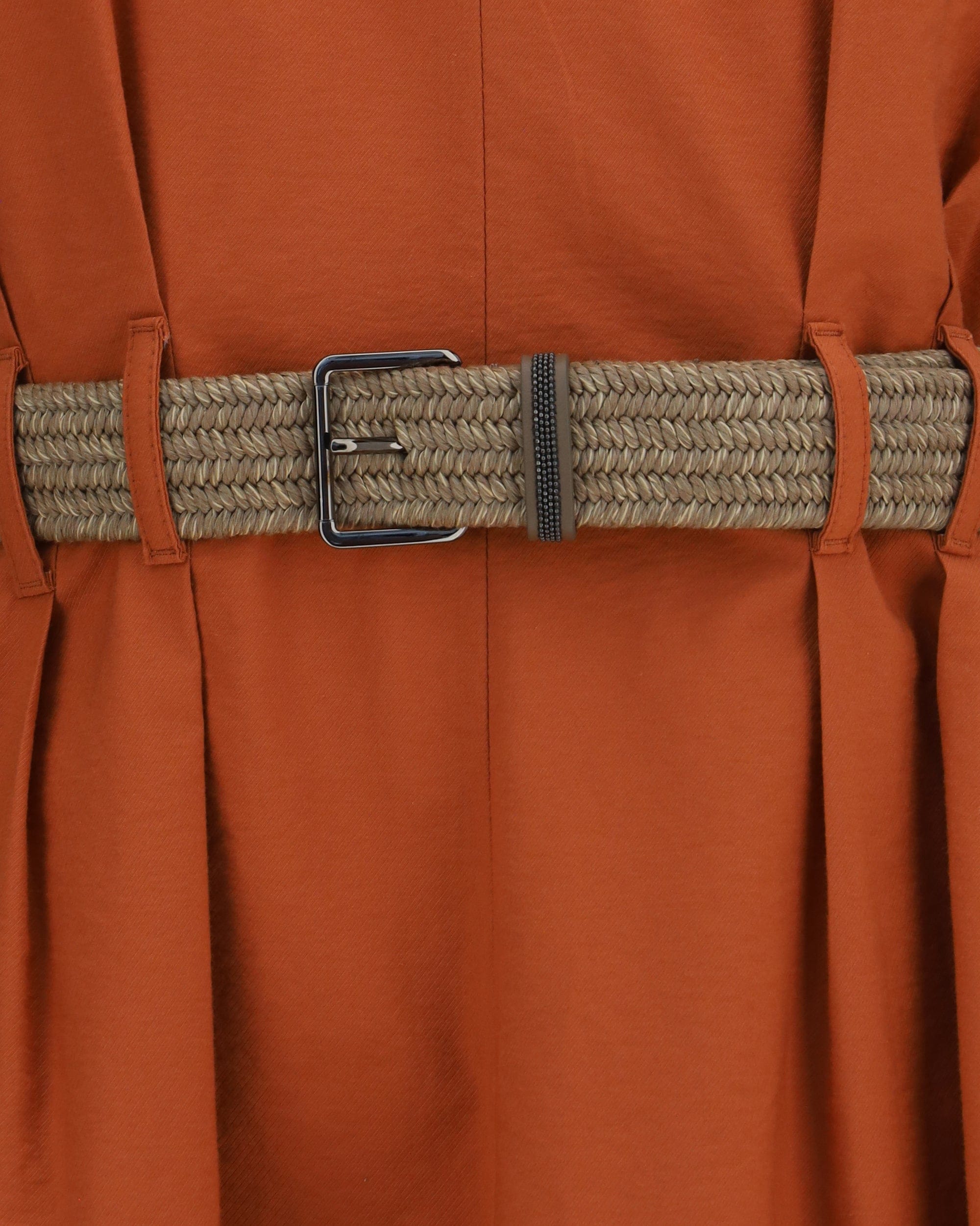 Brunello Cucinelli Brunello Cucinelli Pleated Midi Dress Rope Belt