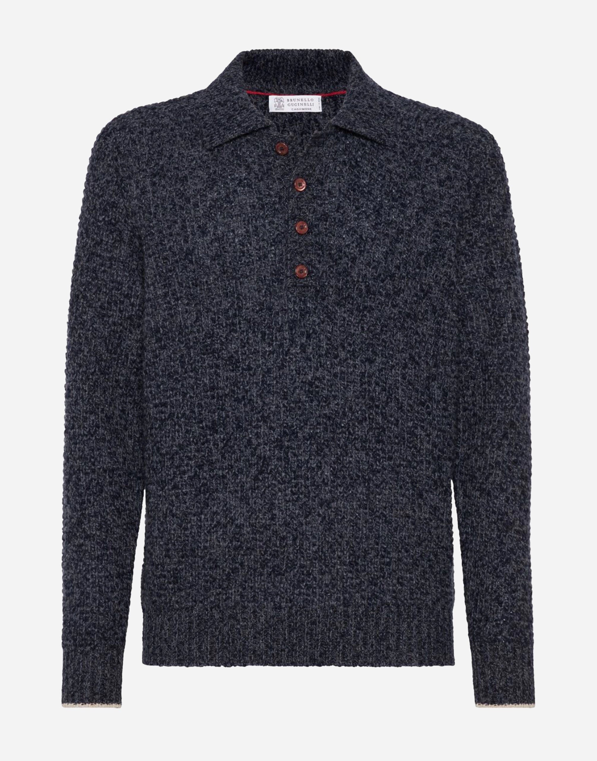 Brunello Cucinelli Polo-Collar Long-Sleeved Sweater