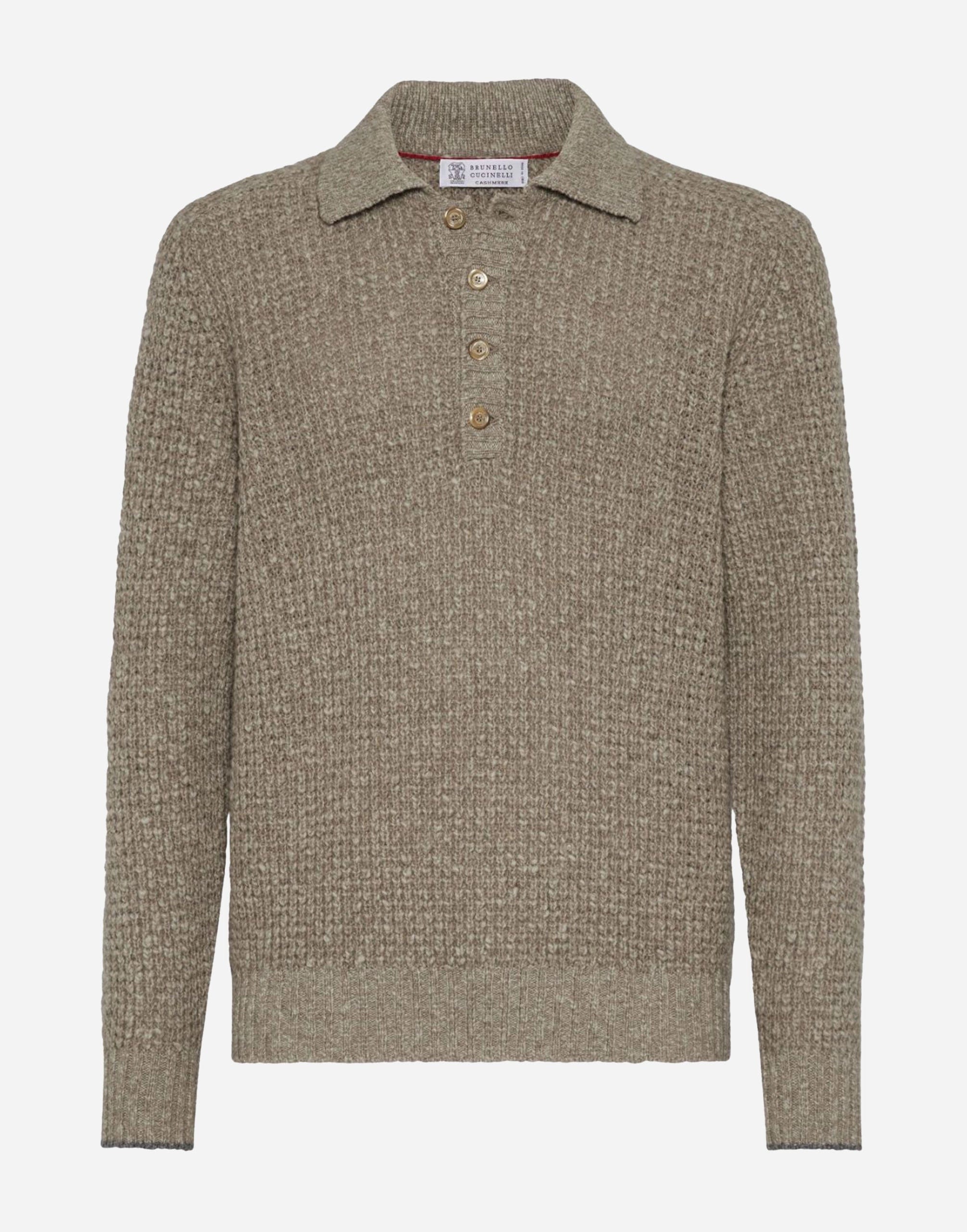 Brunello Cucinelli Polo-Collar Long-Sleeved Sweater