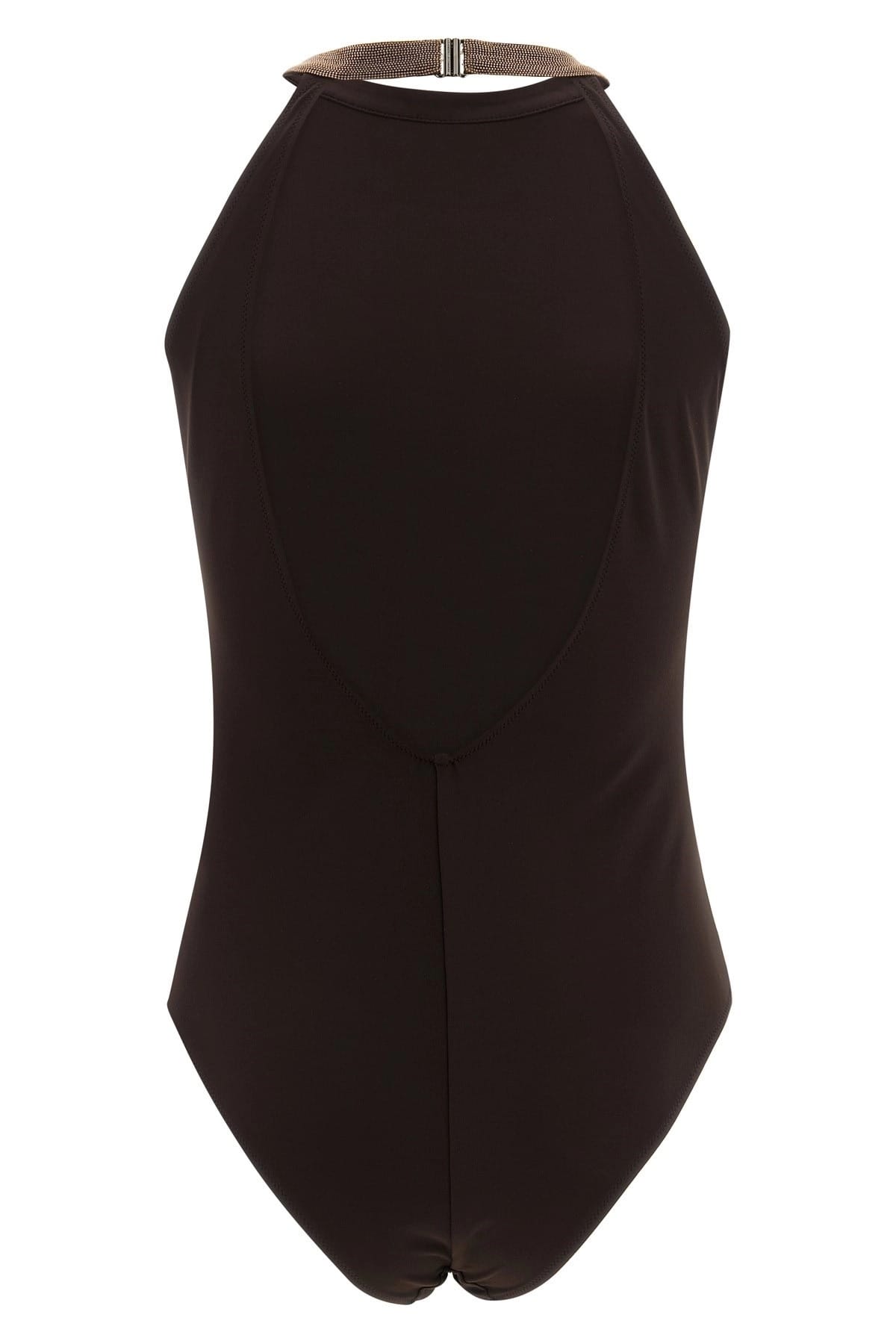 Brunello Cucinelli Precious Collar One-Piece Swimsuit - alternate view