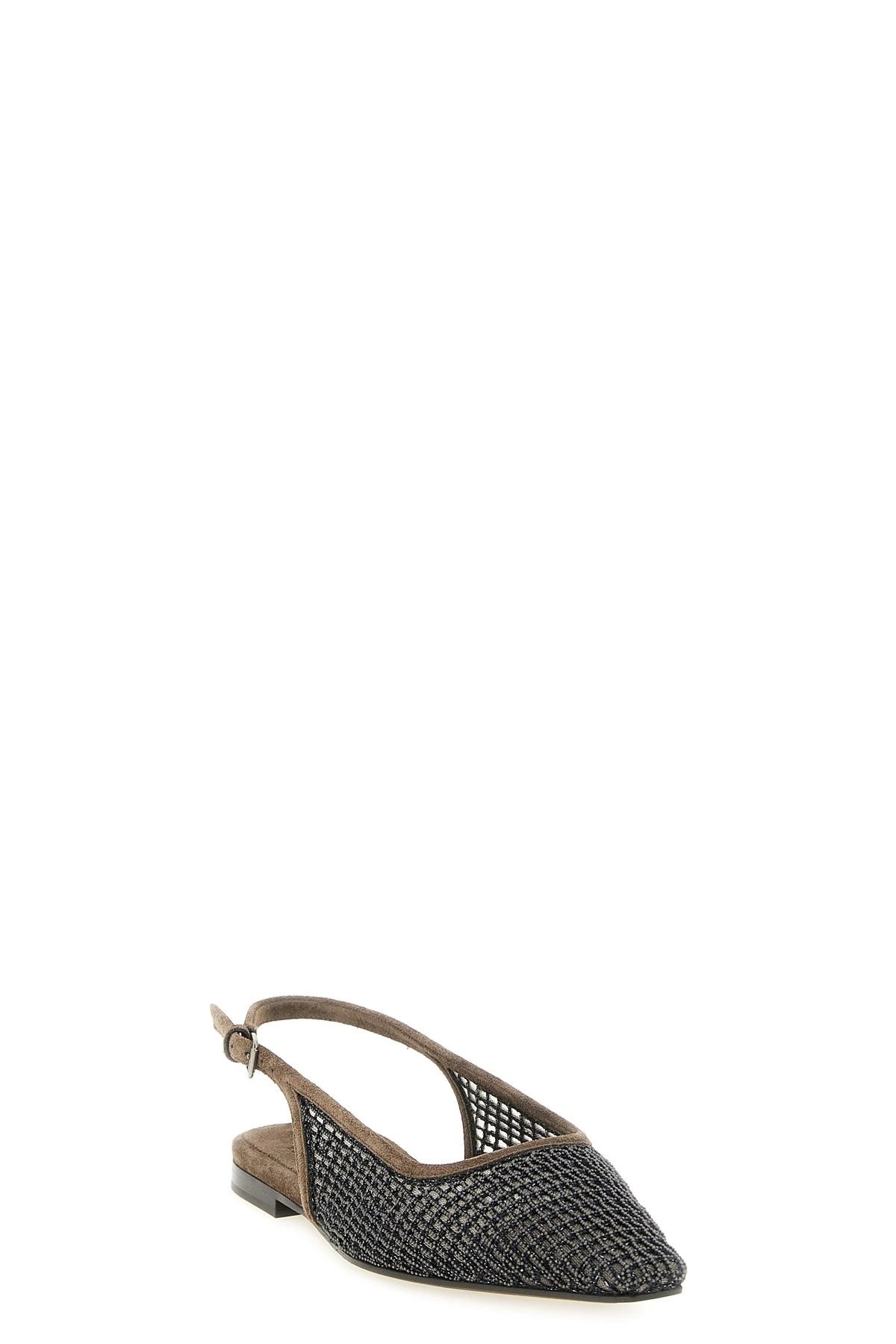 Brunello Cucinelli Precious Net Embroidery Slingback - alternate view