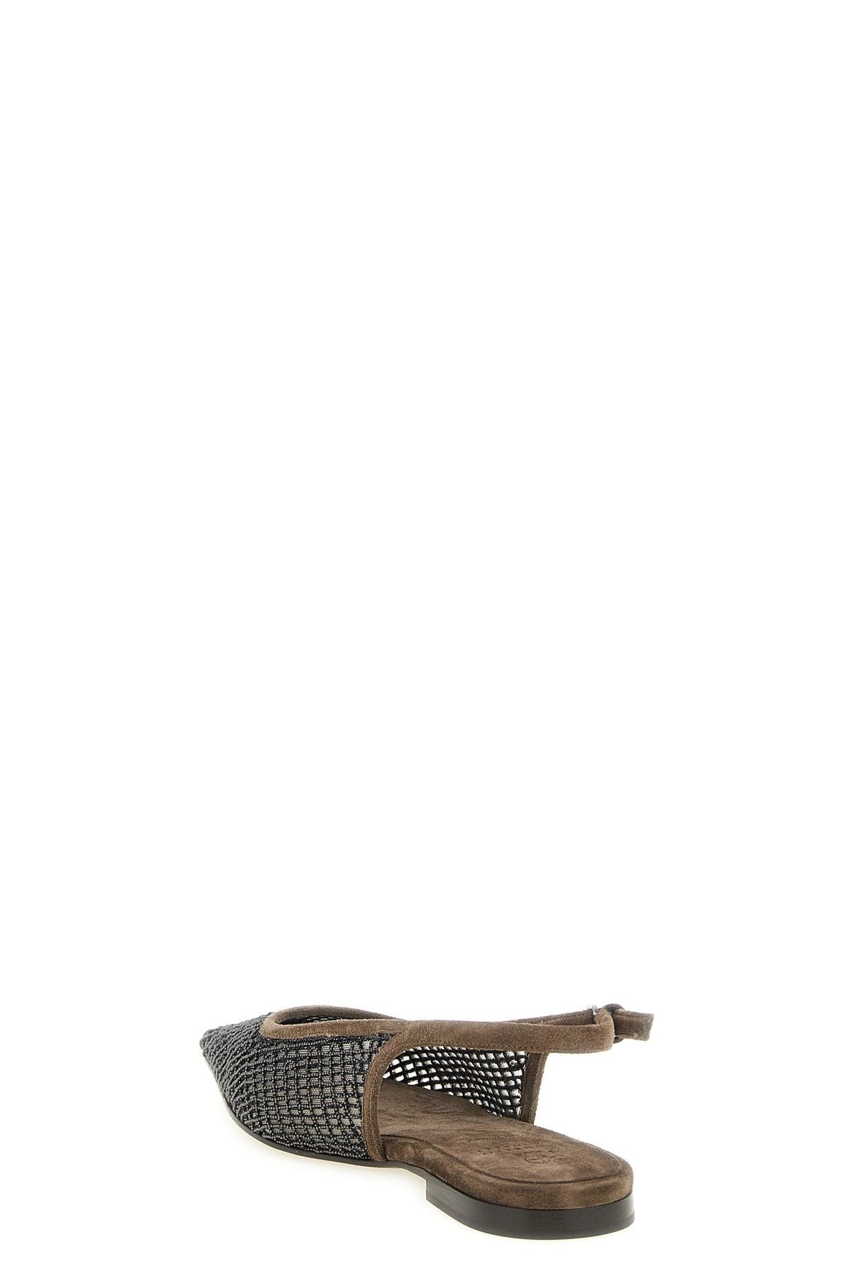 Brunello Cucinelli Precious Net Embroidery Slingback