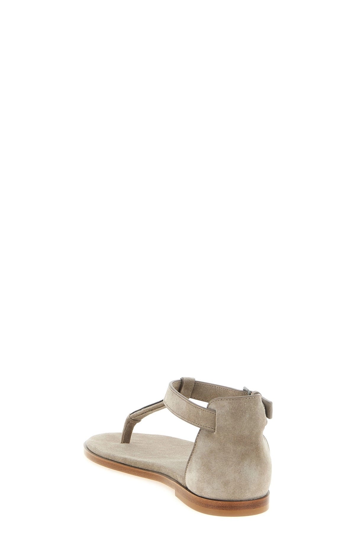 Sandali T-strap con cinturino prezioso Brunello Cucinelli