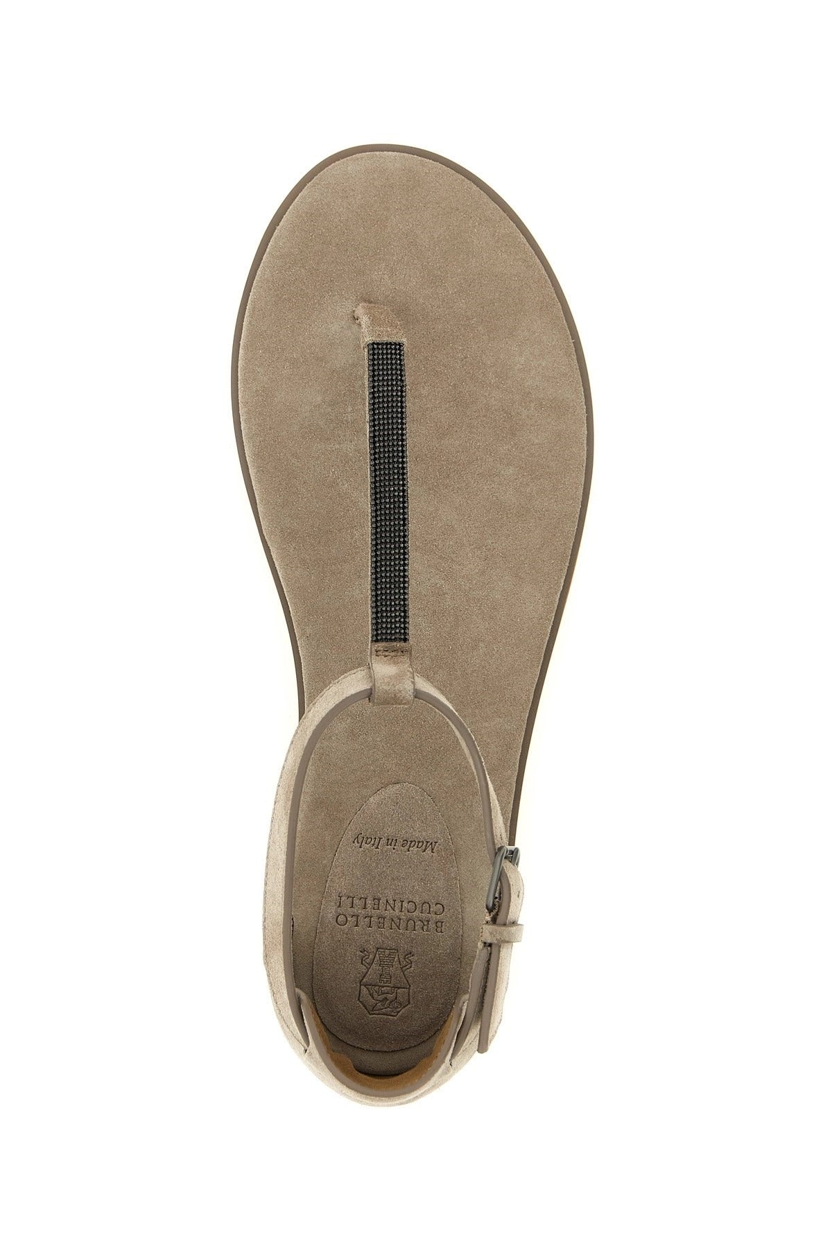 Sandali T-strap con cinturino prezioso Brunello Cucinelli