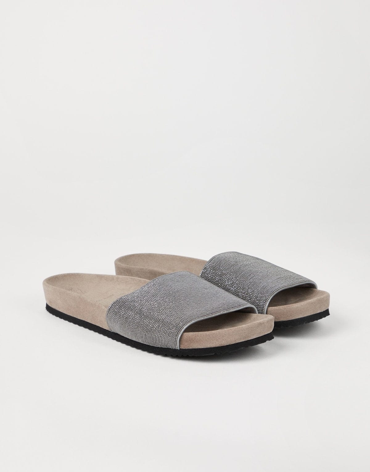 Brunello Cucinelli Precious Suede Slides