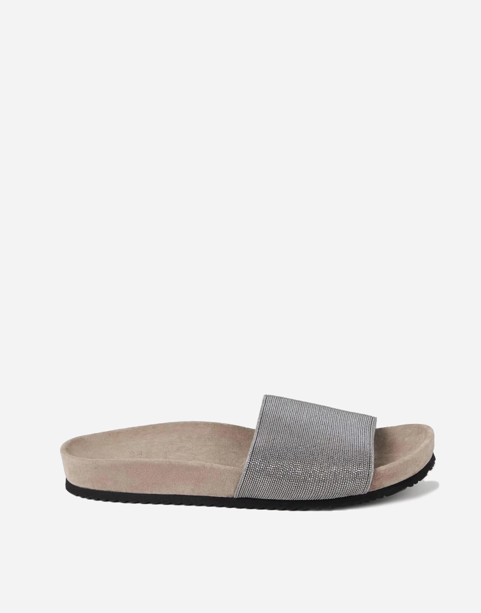 Brunello Cucinelli Precious Suede Slides Sendegaro BE