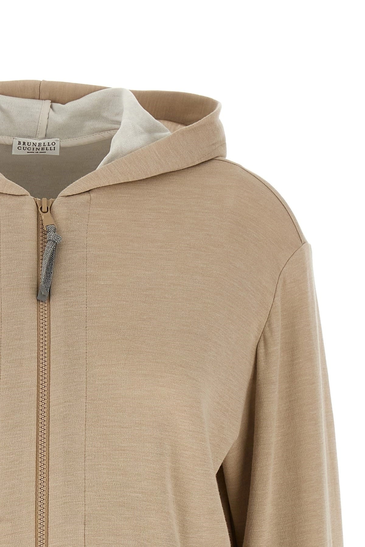 Brunello Cucinelli Precious Zipper Pull Hoodie