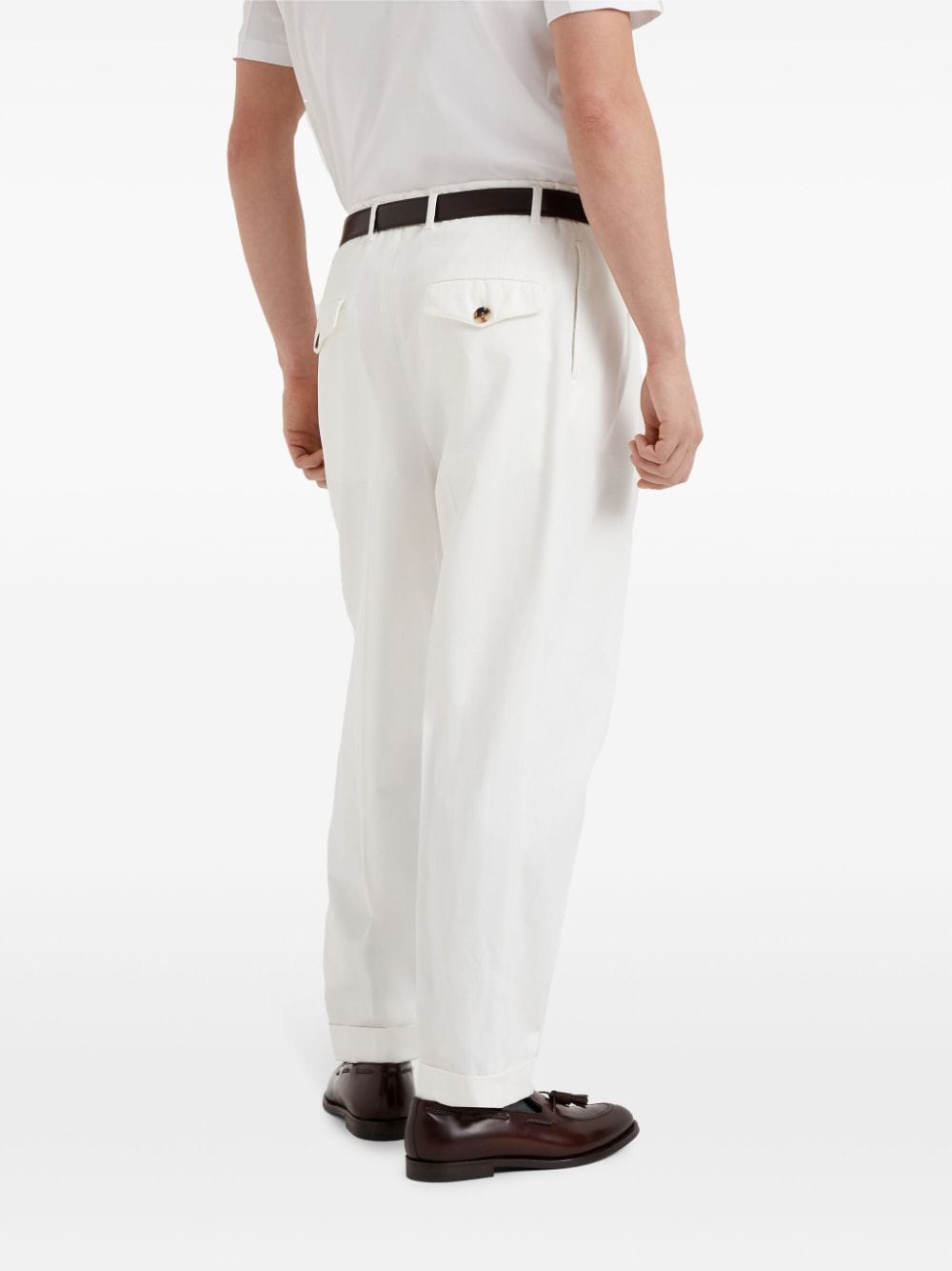 Brunello Cucinelli Pressed-Crease Cotton Pants