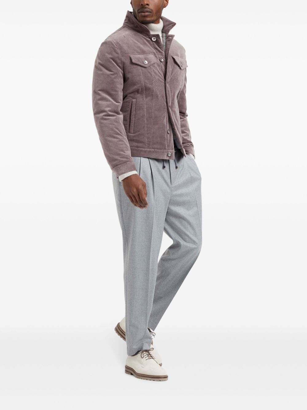 Brunello Cucinelli Pressed-Crease Wool Pants