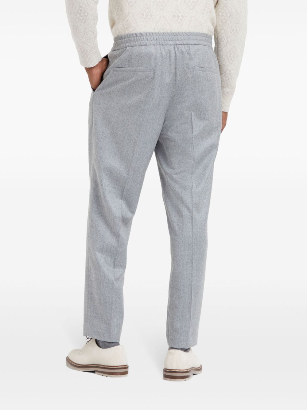 Brunello Cucinelli Pressed-Crease Wool Pants