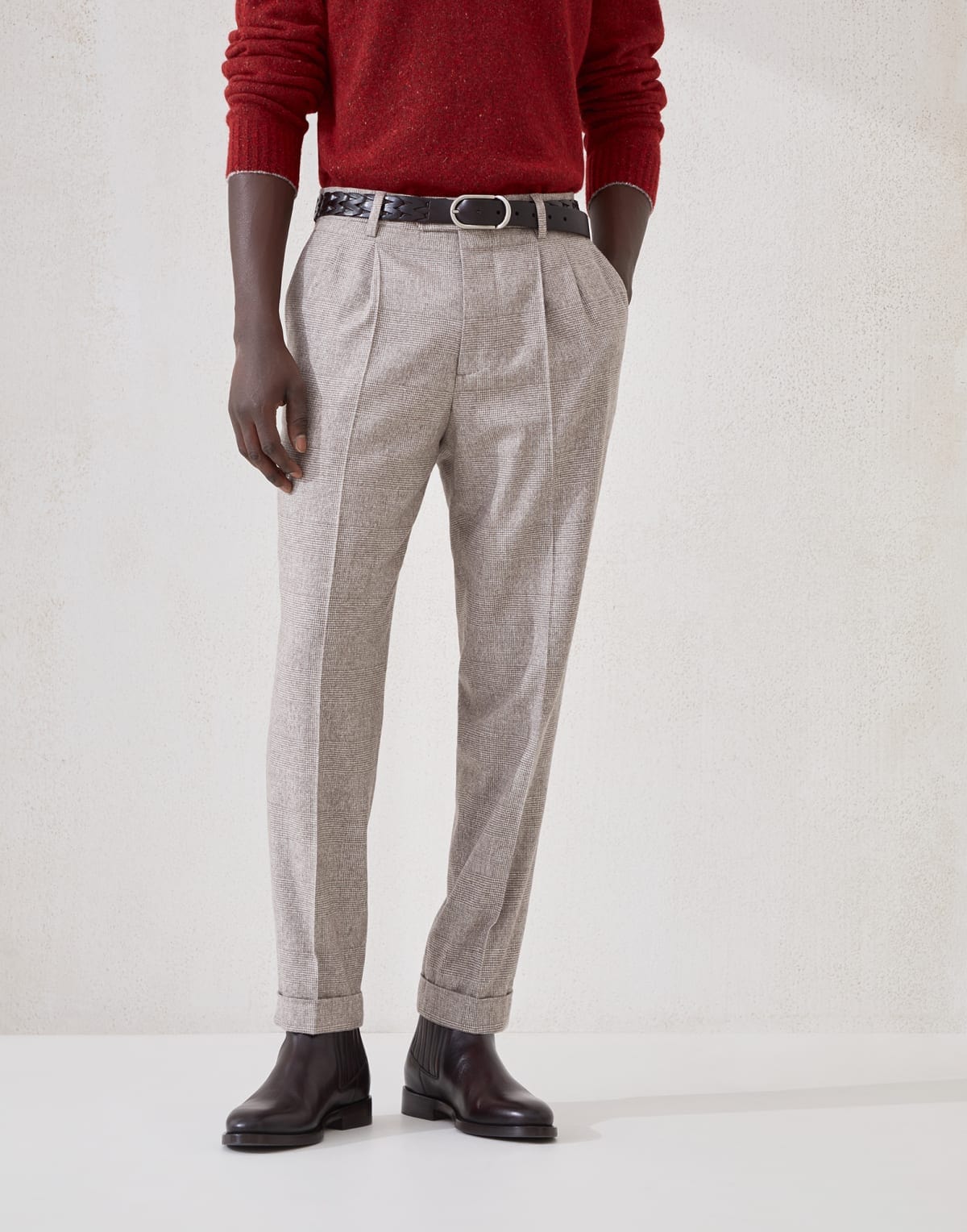 Brunello Cucinelli Prince of Wales Flannel Two-Piece Suit