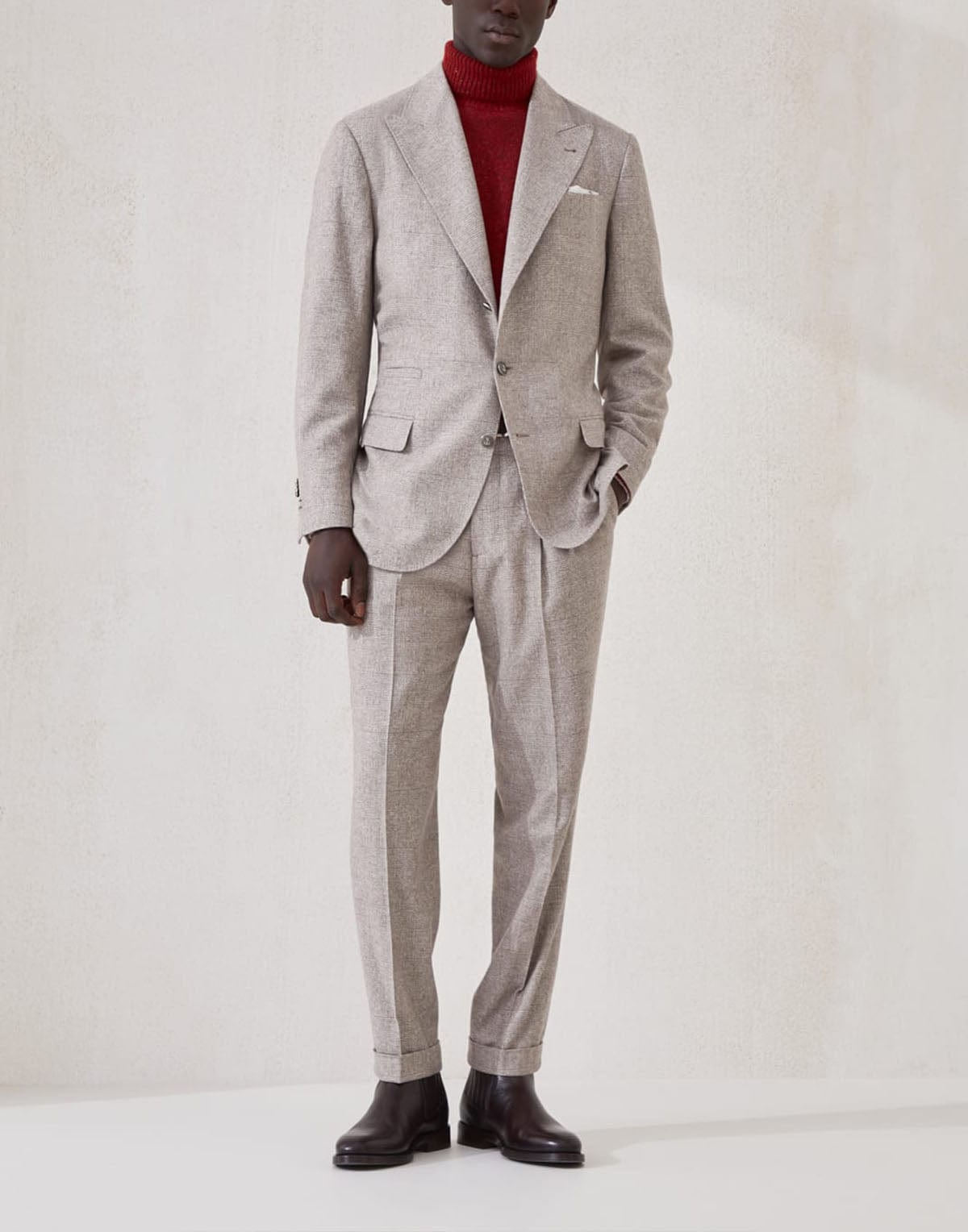 Brunello Cucinelli Prince of Wales Flannel Two-Piece Suit