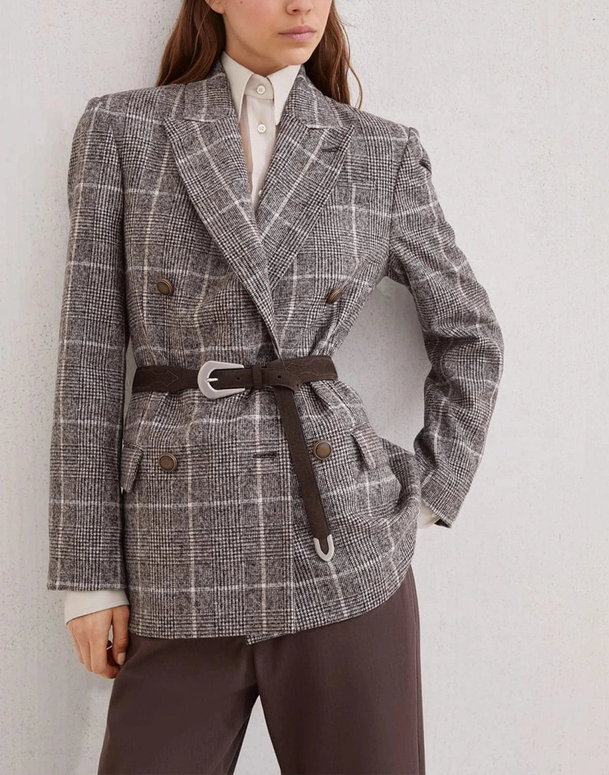 Brunello Cucinelli Prince of Wales Monili Blazer