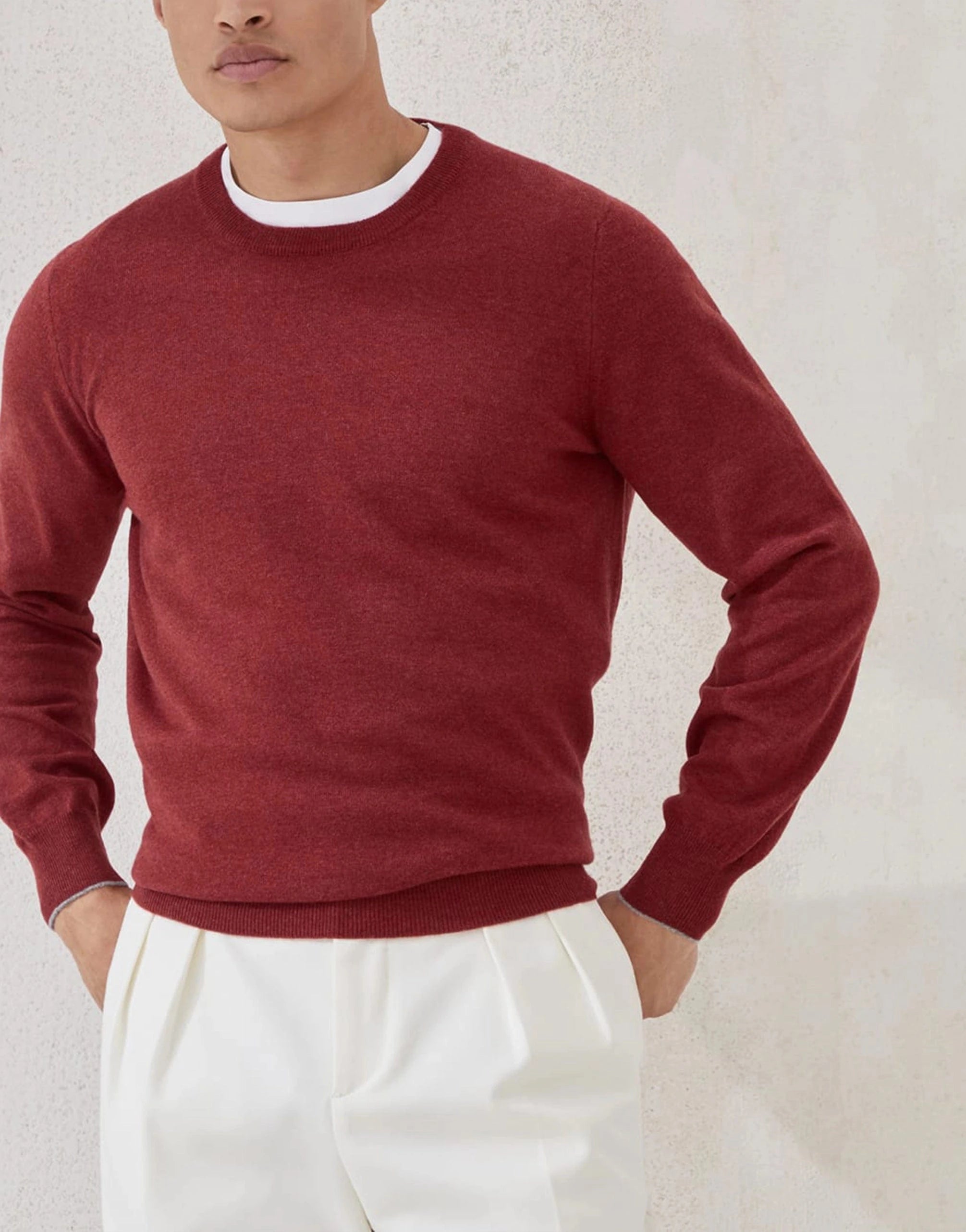Brunello Cucinelli Red Cashmere Sweater