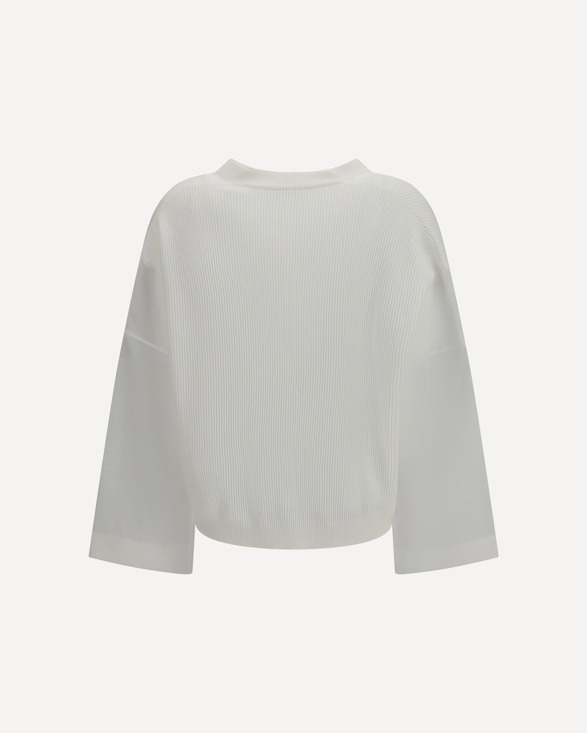 Brunello Cucinelli Ribbed Cardigan With Organza Sleeves | Sendegaro BE